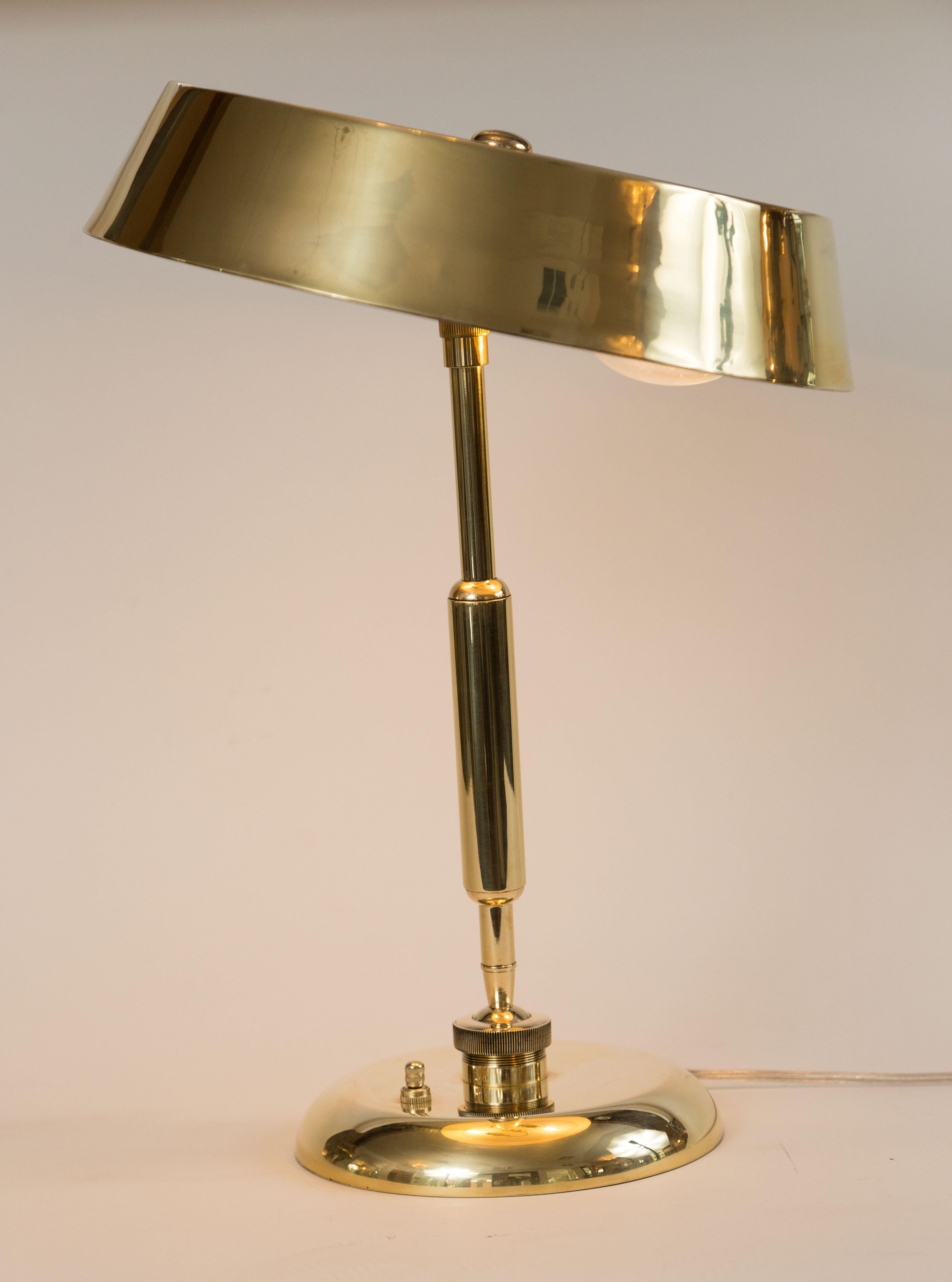 Mid Century Italian Brass Table Lamp by Oscar Torlasco for Lumi For Sale 3