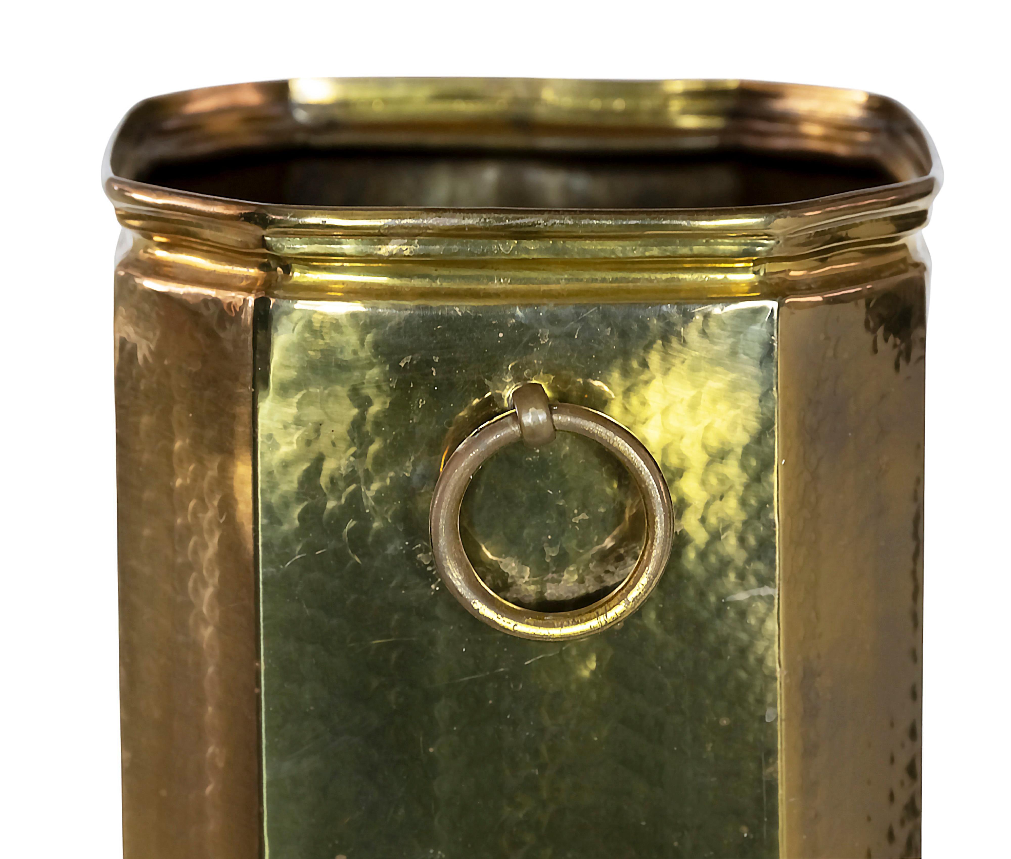 Mid-Century Modern Mid-Century Italian Brass Umbrella Stand For Sale