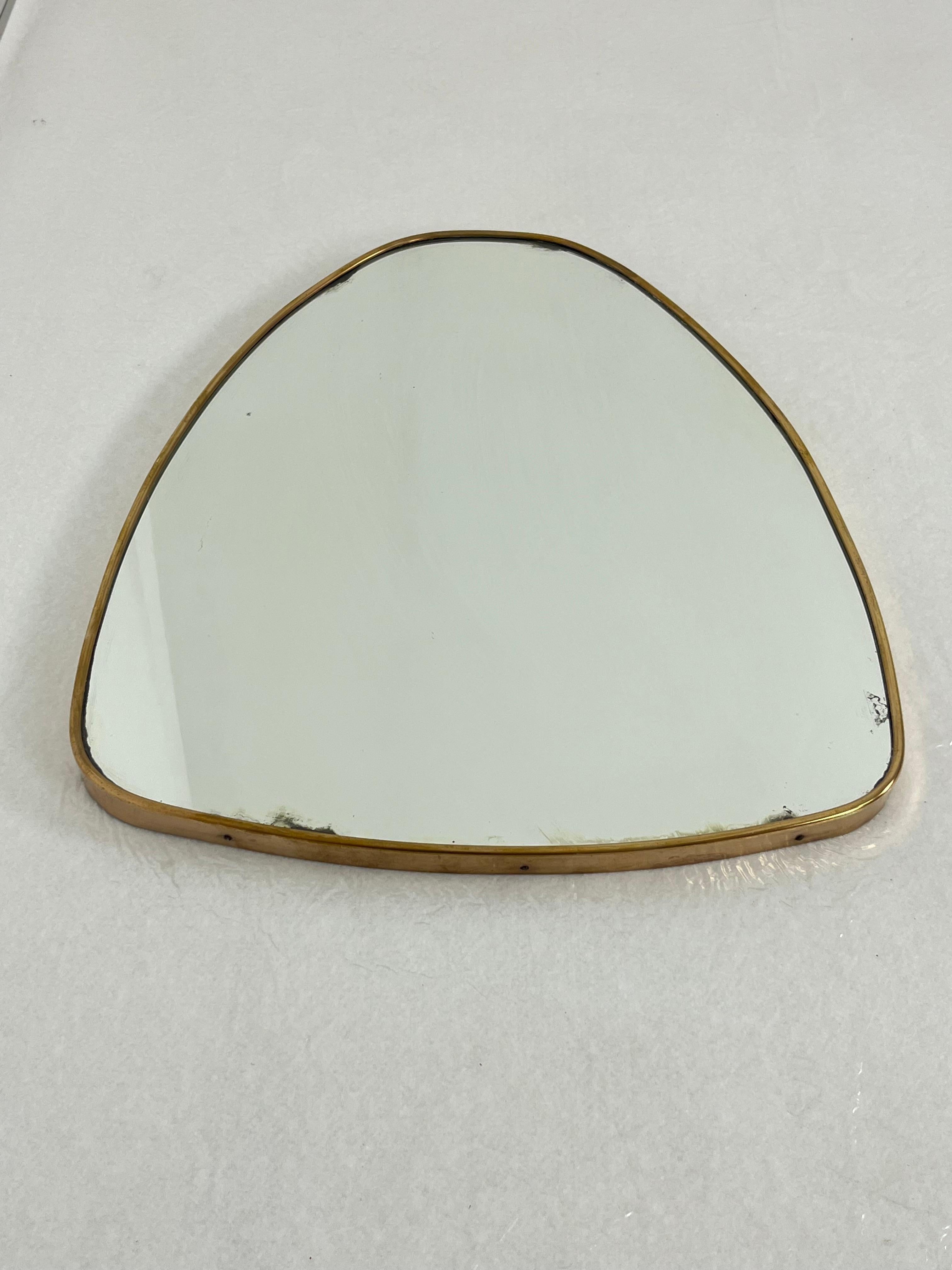 Mid-century Italian Brass Wall Mirror, 1950s For Sale 6