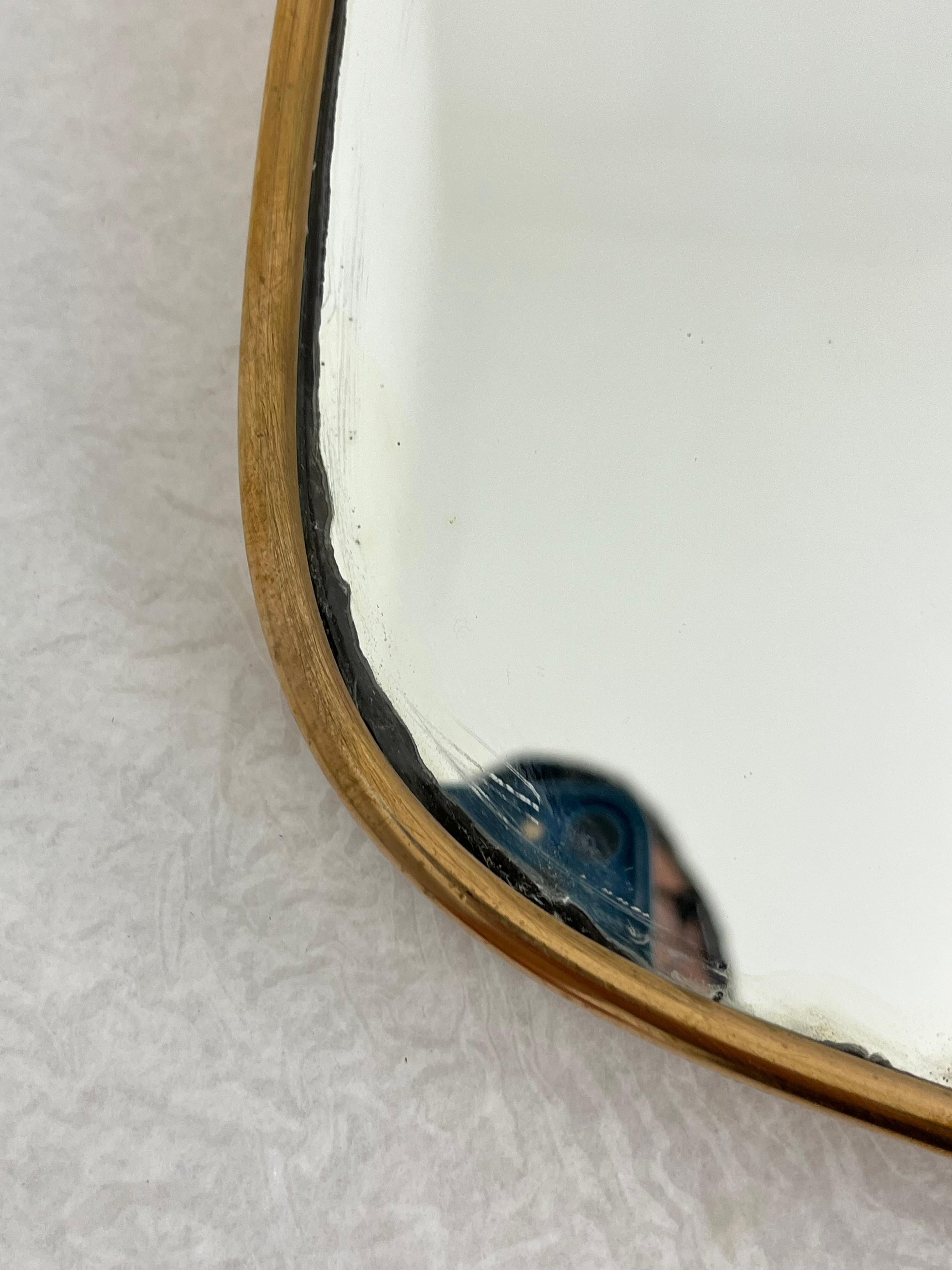 Mid-century Italian Brass Wall Mirror, 1950s For Sale 7