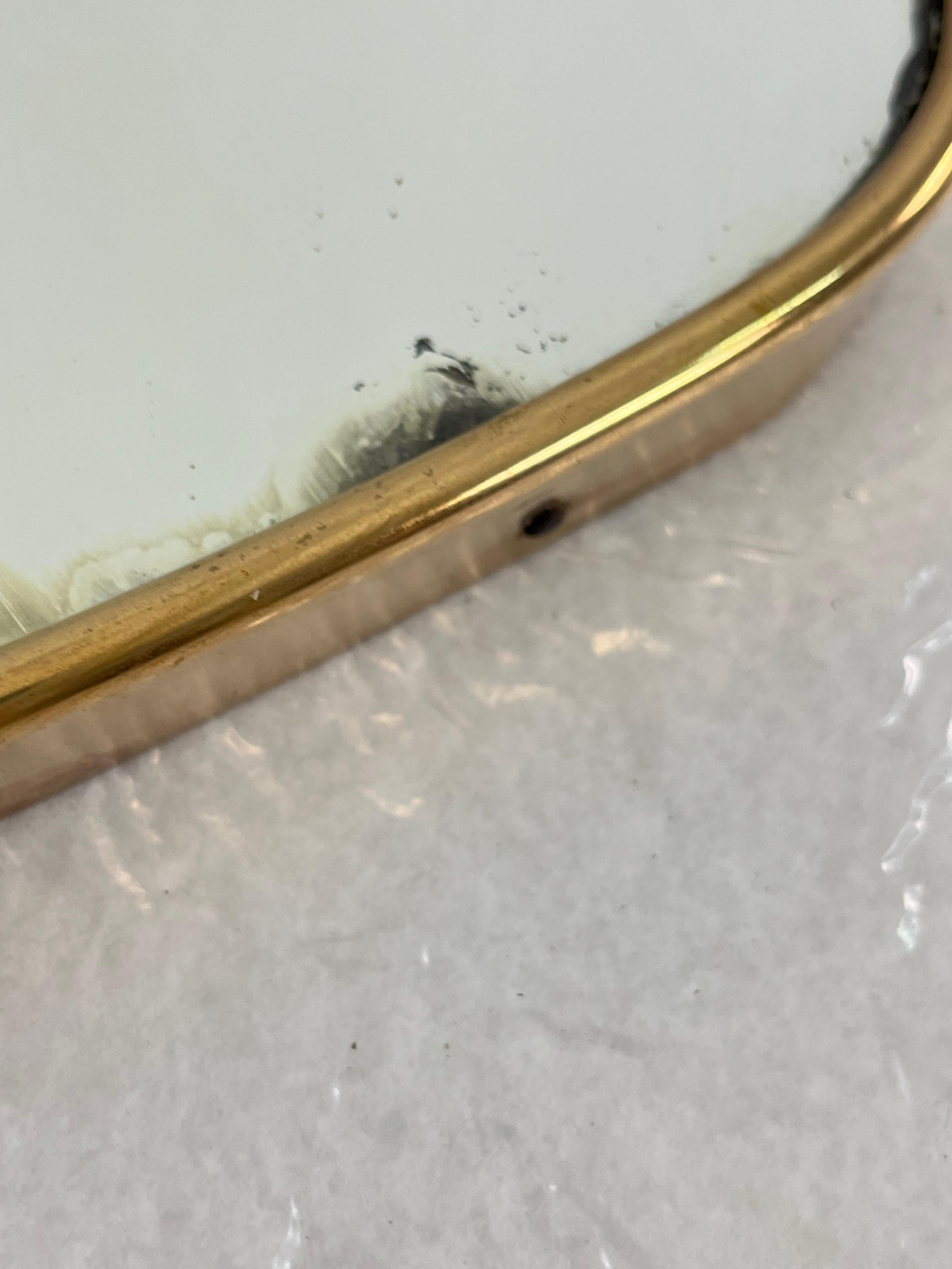 Mid-century Italian Brass Wall Mirror, 1950s For Sale 8
