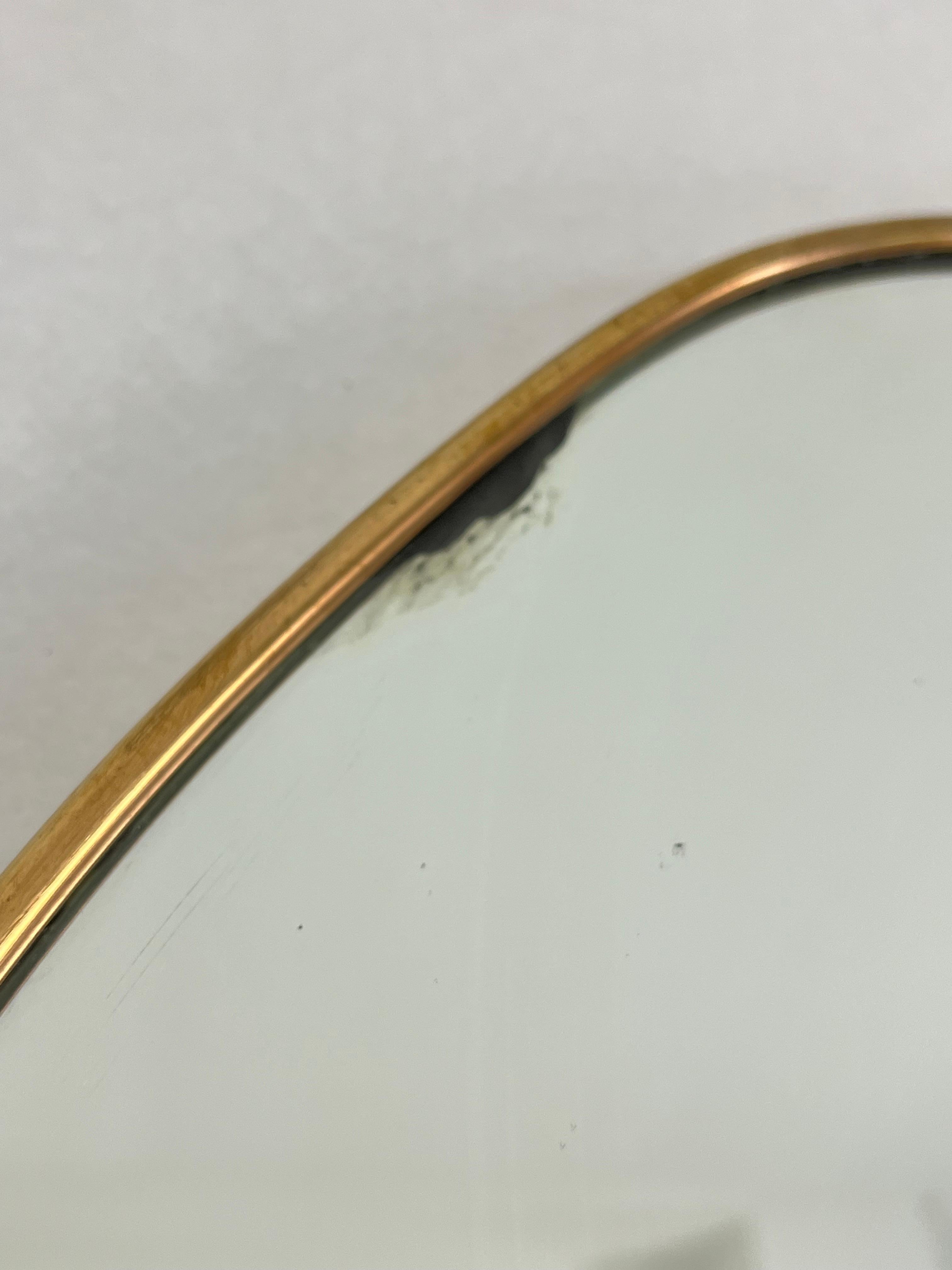 Mid-century Italian Brass Wall Mirror, 1950s For Sale 10