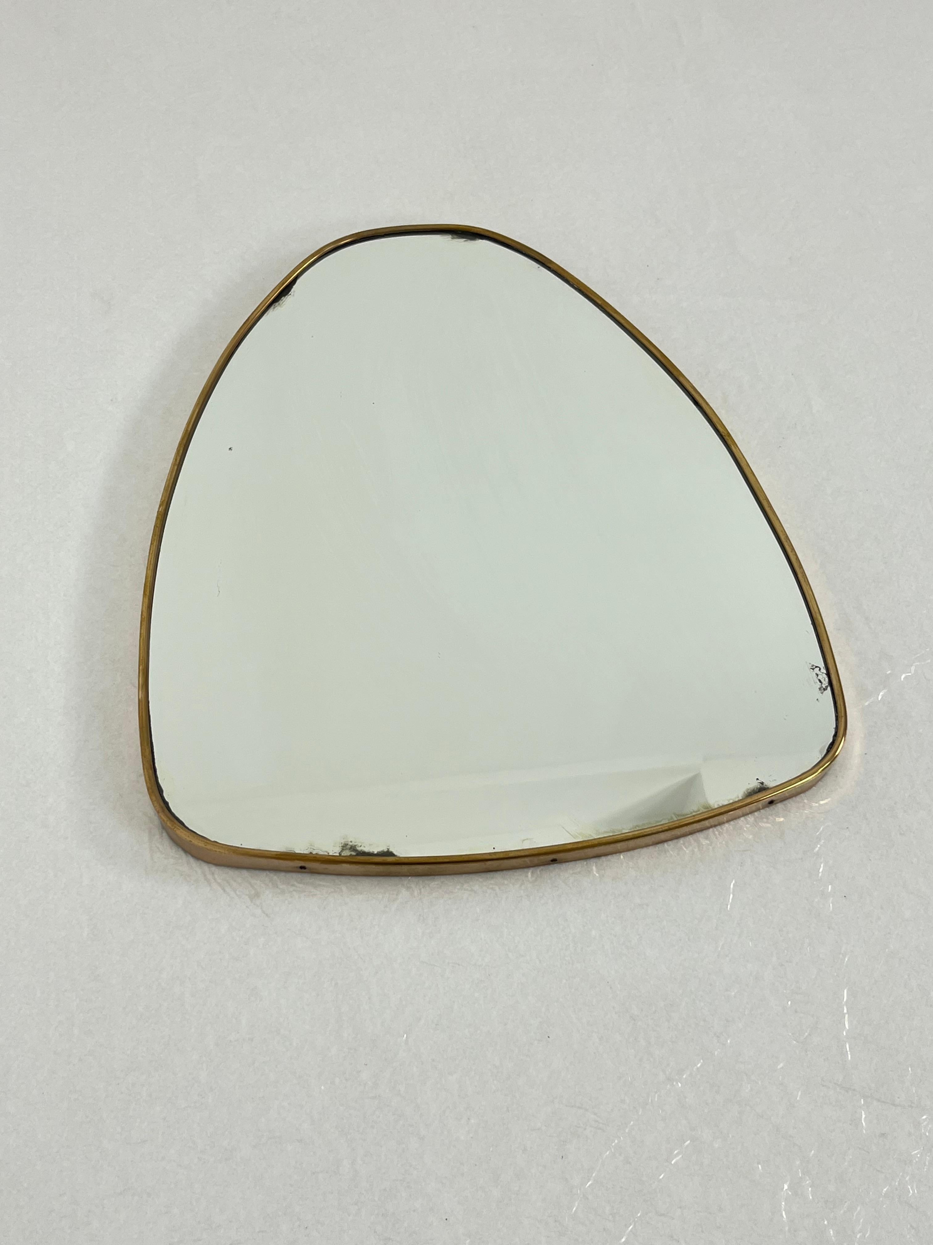 Mid-century Italian Brass Wall Mirror, 1950s For Sale 1