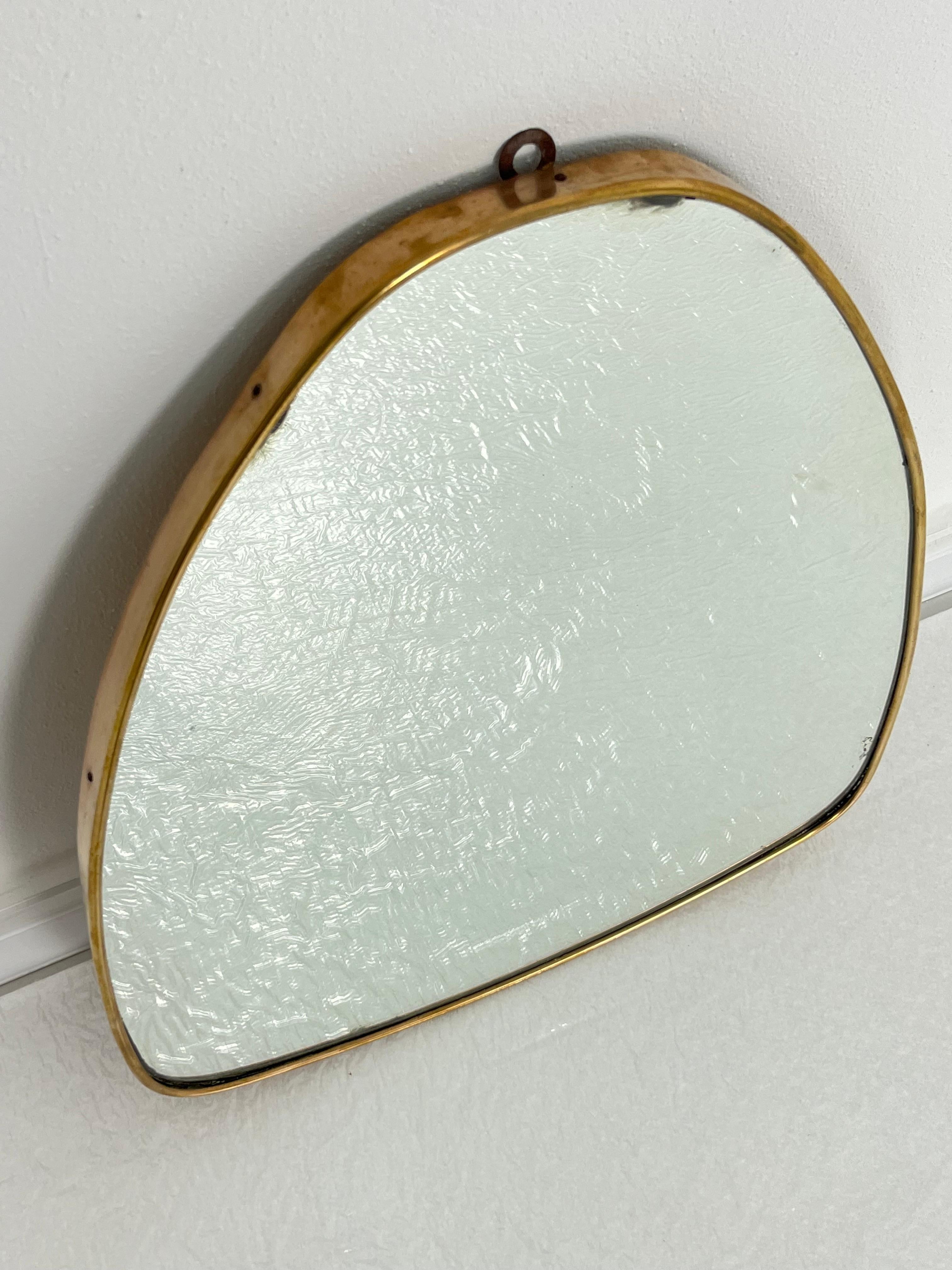 Mid-century Italian Brass Wall Mirror, 1950s For Sale 3