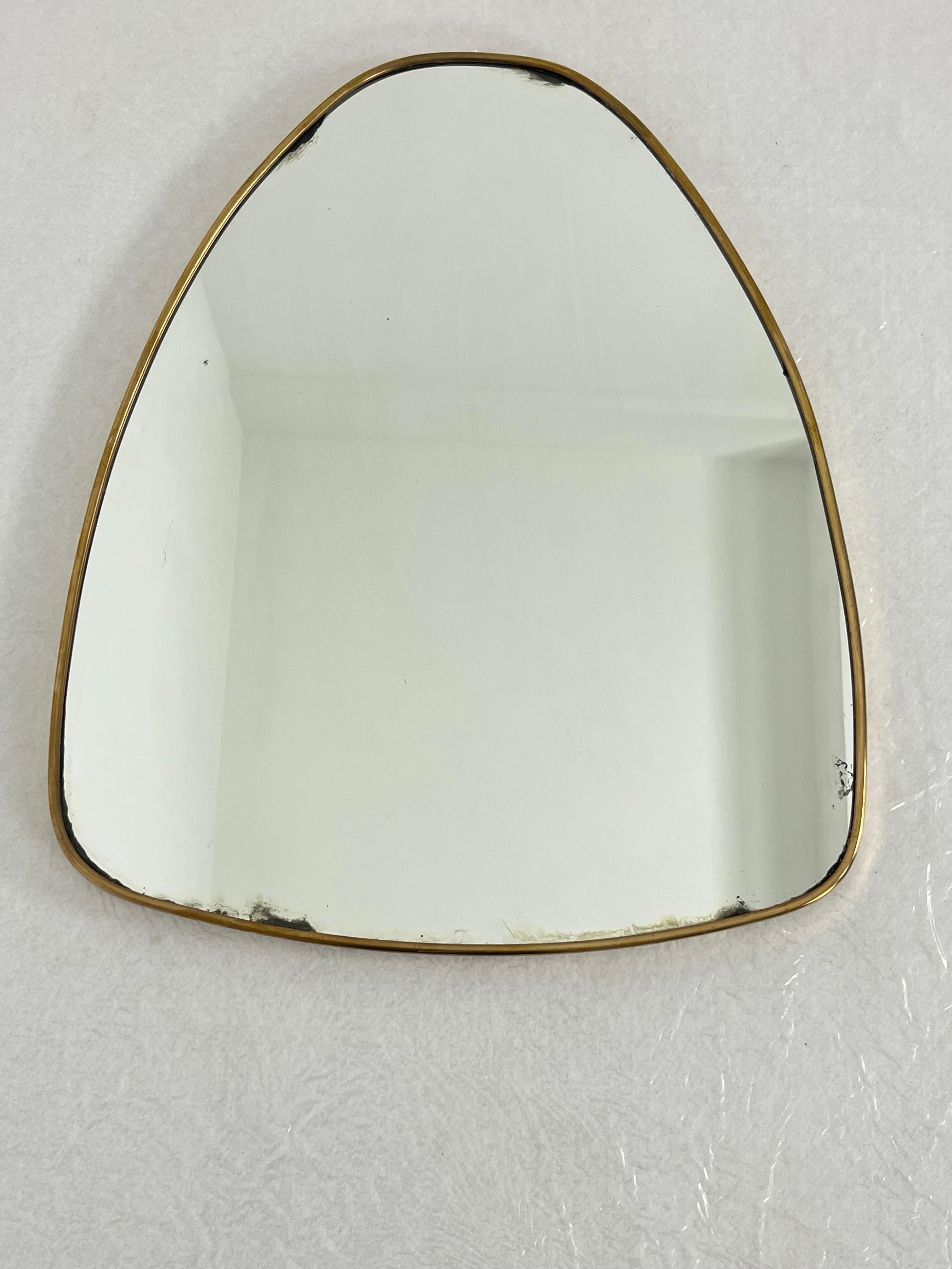 Mid-century Italian Brass Wall Mirror, 1950s For Sale 4