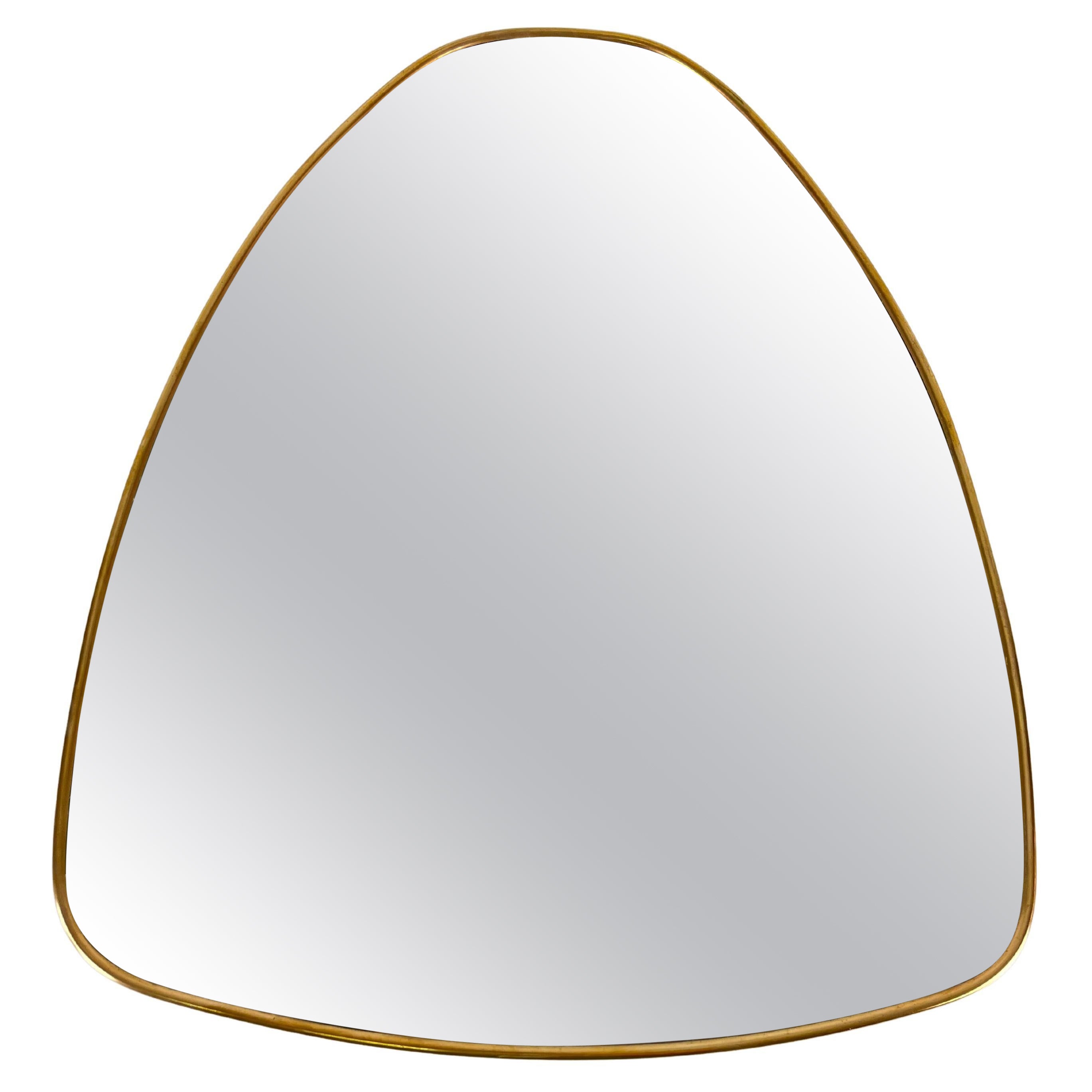 Mid-century Italian Brass Wall Mirror, 1950s