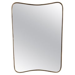 Miroir mural italien en laiton du milieu du siècle attribué à Gio Ponti