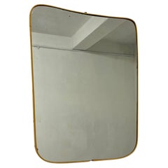 Mid-Century Italian Brass Wall Mirror in the Style of Gio Ponti, 1950s