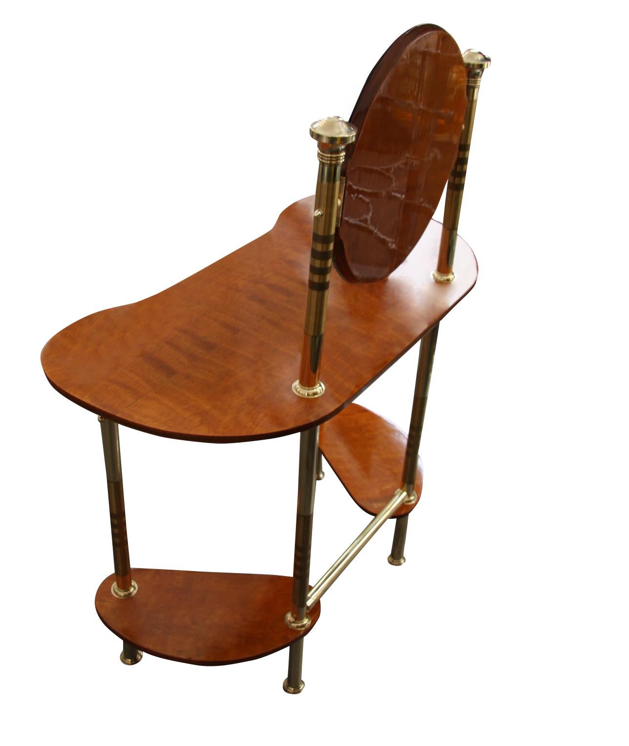 Mid-Century Modern Midcentury Italian Brass and Wood Dressing Table