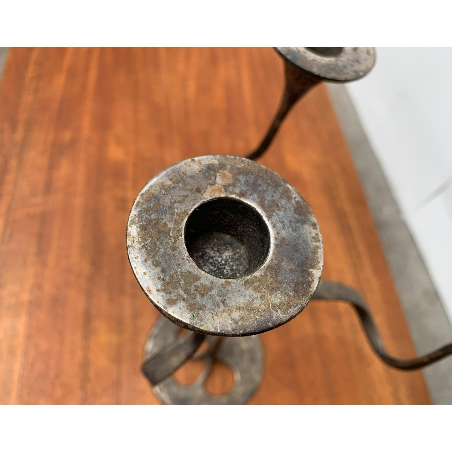 Italienischer brutalistischer Bronze-Kerzenhalter der Amadeus-Serie aus der Jahrhundertmitte, 1960er Jahre im Angebot 4