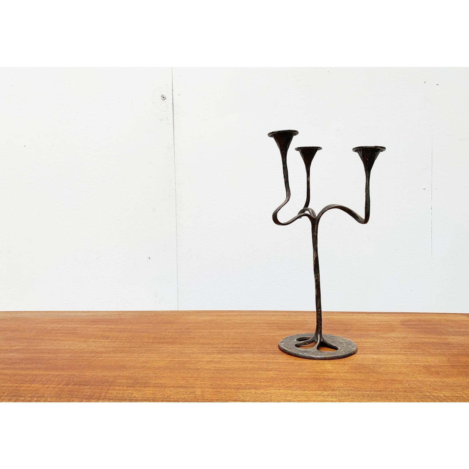 Italienischer brutalistischer Bronze-Kerzenhalter der Amadeus-Serie aus der Jahrhundertmitte, 1960er Jahre im Angebot 5