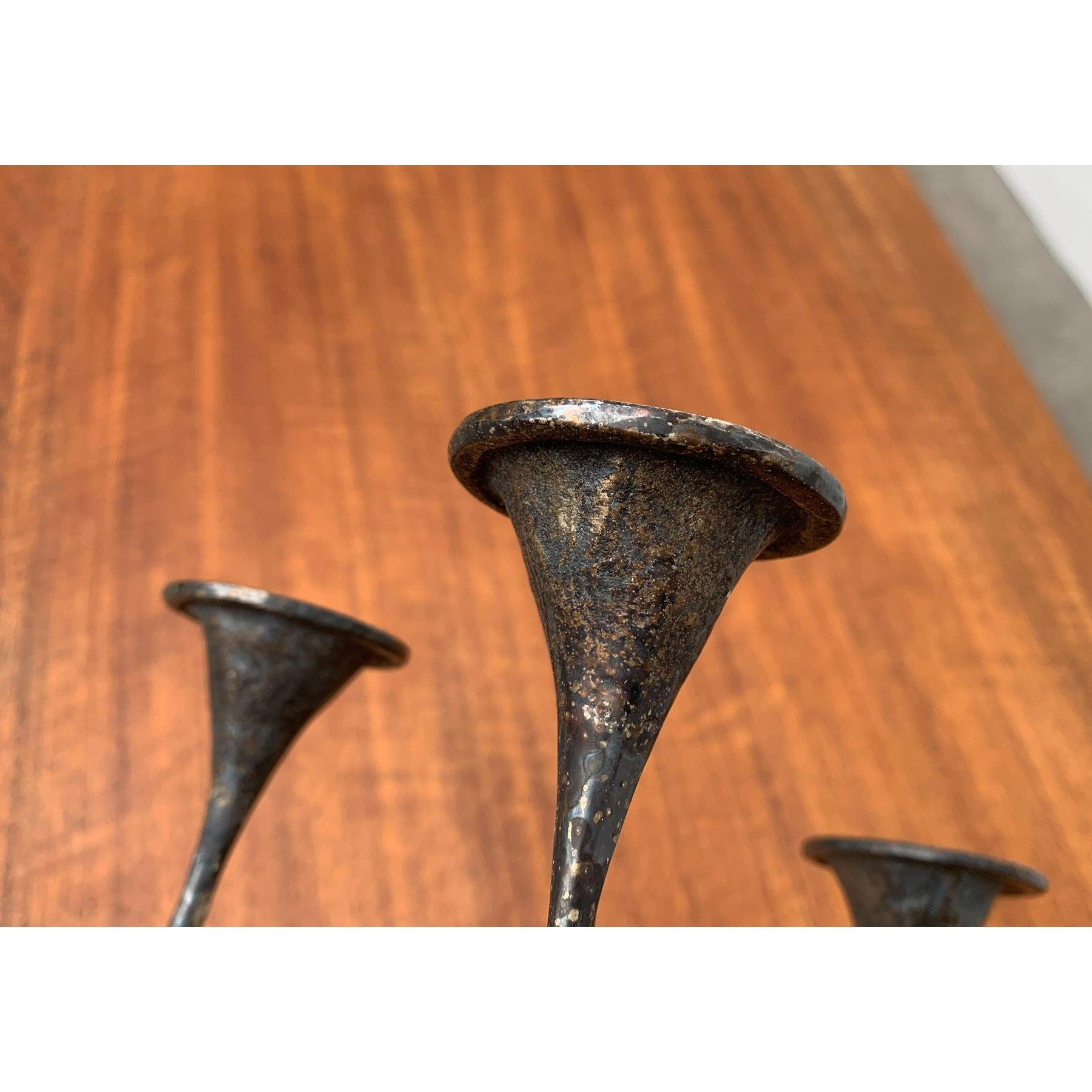 Italienischer brutalistischer Bronze-Kerzenhalter der Amadeus-Serie aus der Jahrhundertmitte, 1960er Jahre im Angebot 1