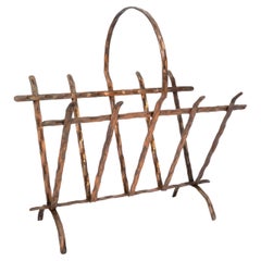 Mid Century Italian Brutalist Copper Magazine Rack / Newspaper Stand C.1970