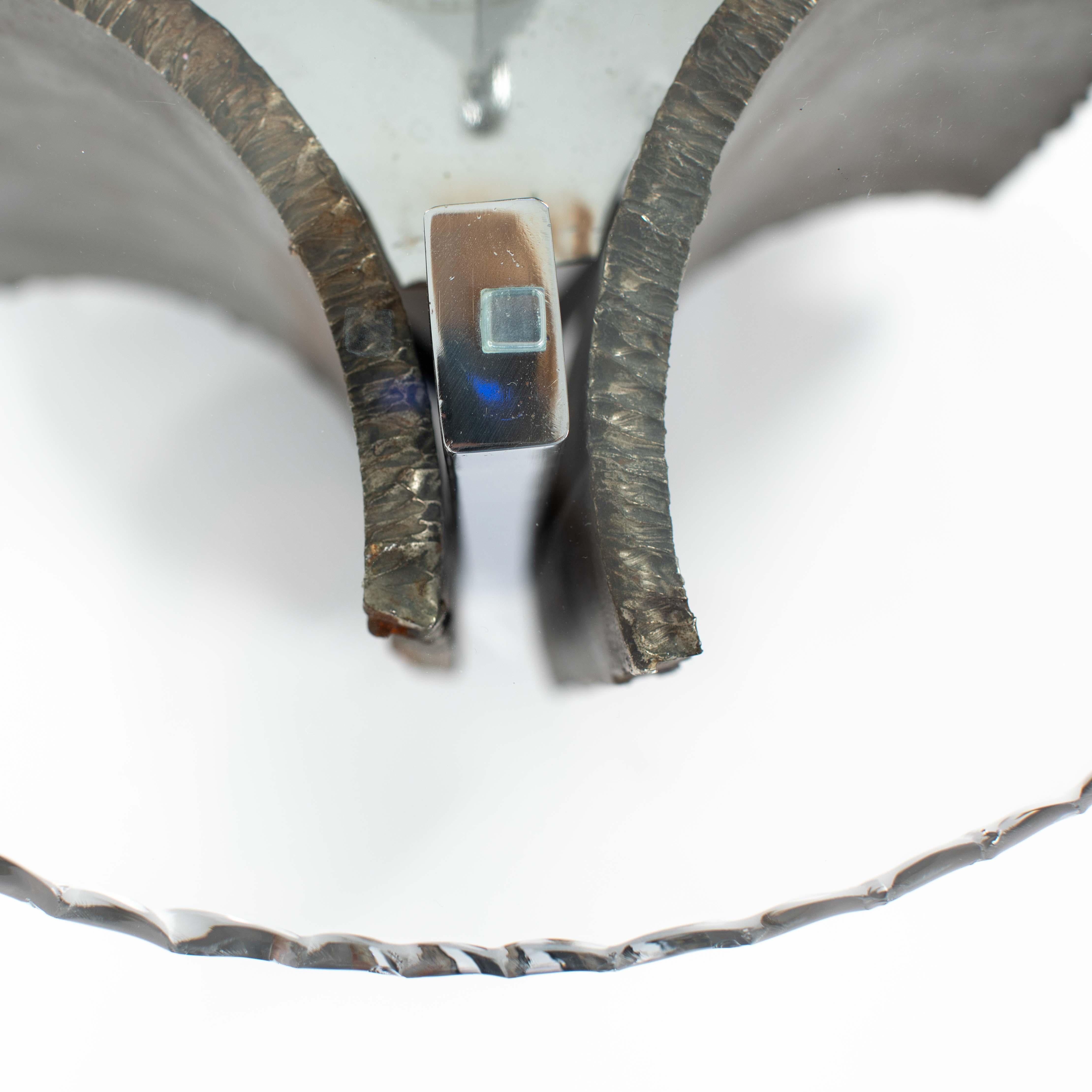 Italienische brutalistische Beistelltische aus der Mitte des Jahrhunderts aus Eisen-Glas-Nickel von Banci, Florenz im Angebot 6
