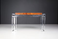 Mid-Century Italian Burl Console Table by Willy Rizzo