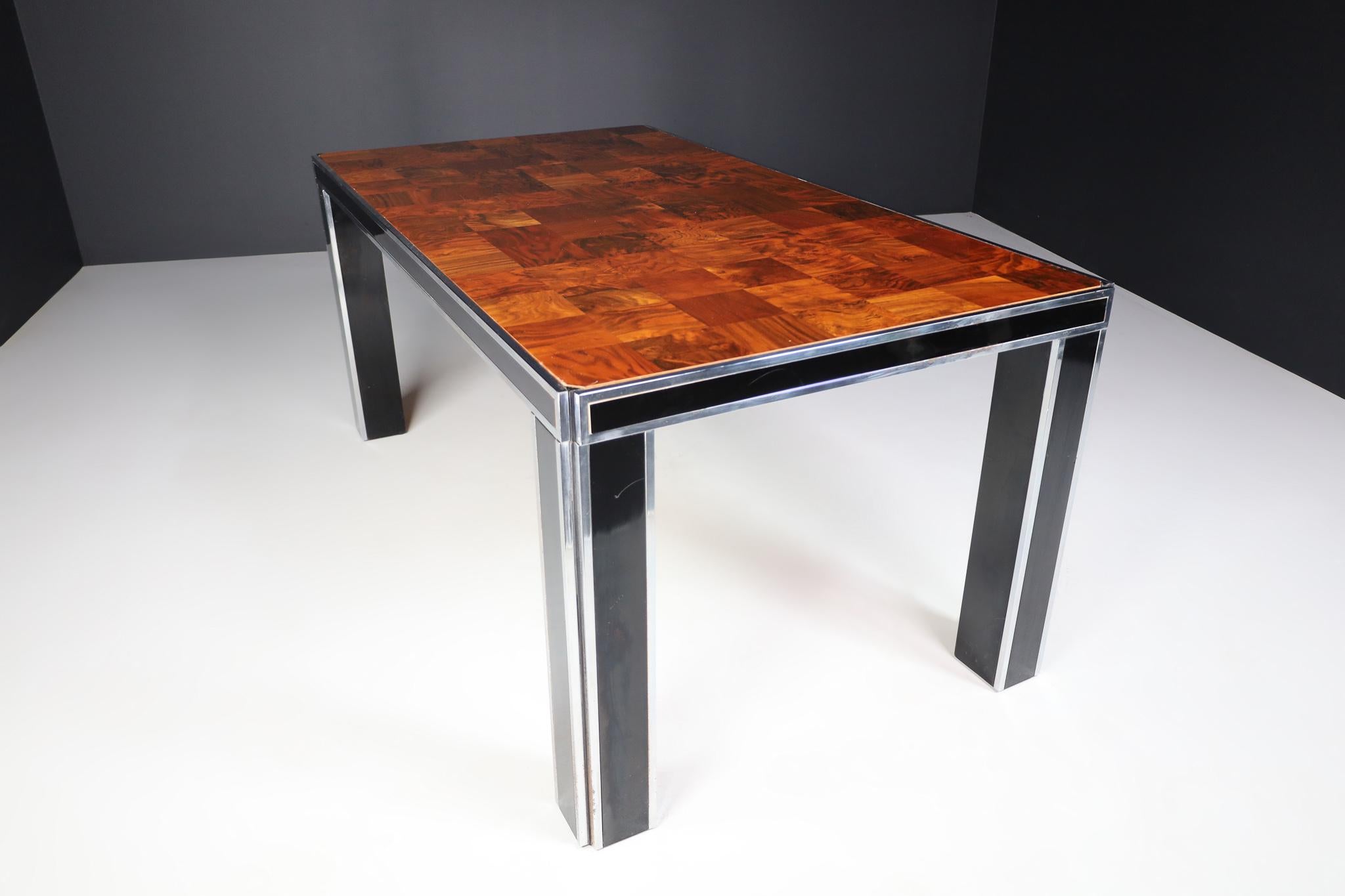 Mid-Century Italian Burl Dining Table by Willy Rizzo, 1970s  For Sale 5