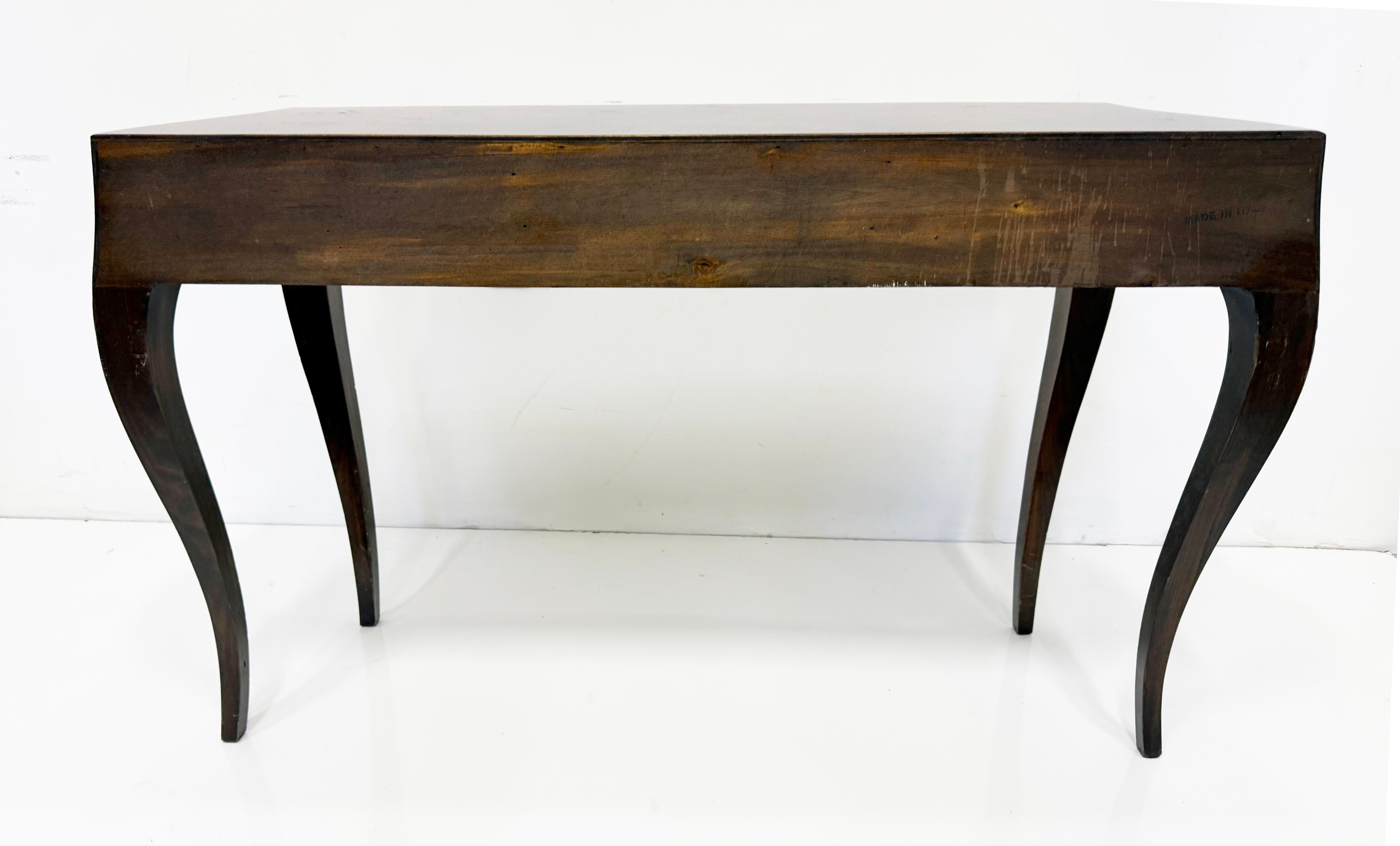Console italienne du milieu du siècle en loupe d'olivier avec tiroir en vente 6