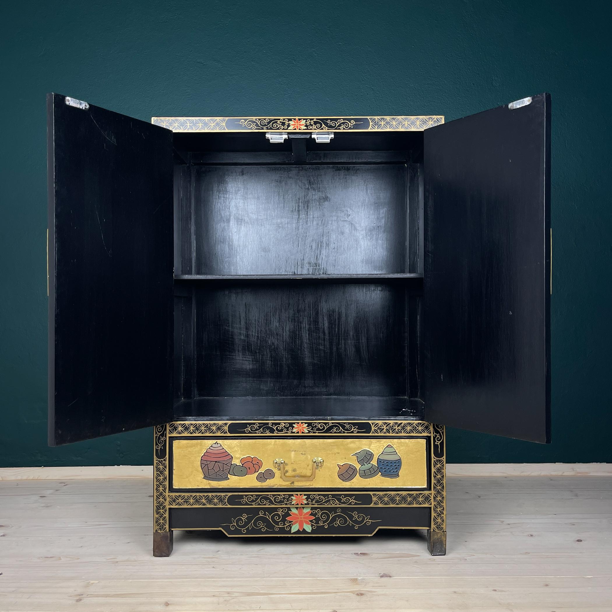 Armoire italienne du milieu du siècle, style Chinoiserie, années 1950 en vente 4