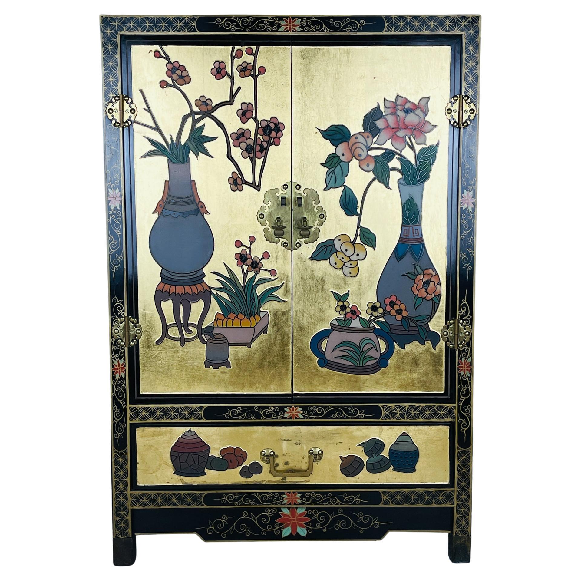 Armoire italienne du milieu du siècle, style Chinoiserie, années 1950 en vente