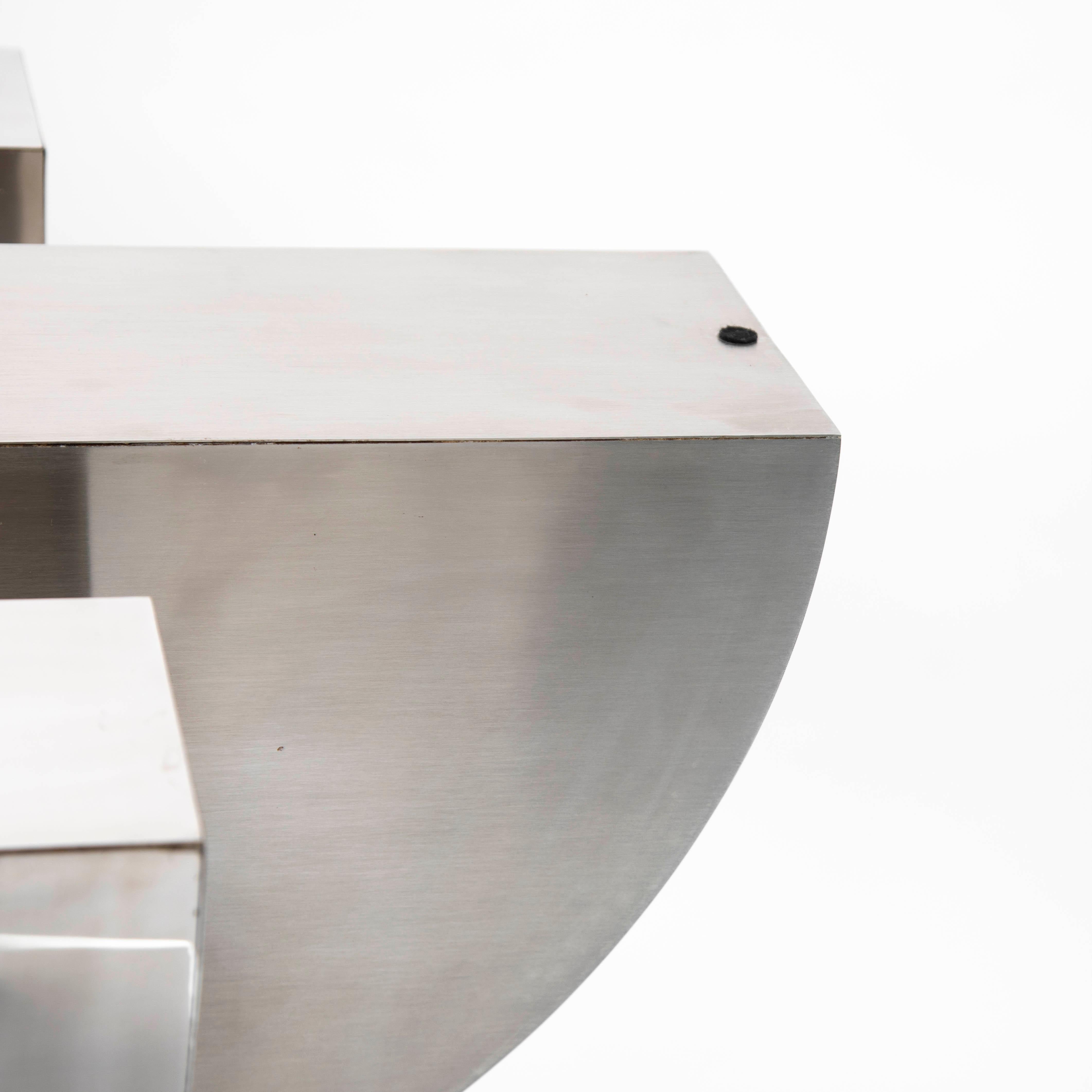 Mid-Century Italian Cactus Shaped Dining Table Stainless Steel Veneer 1970s en venta 2