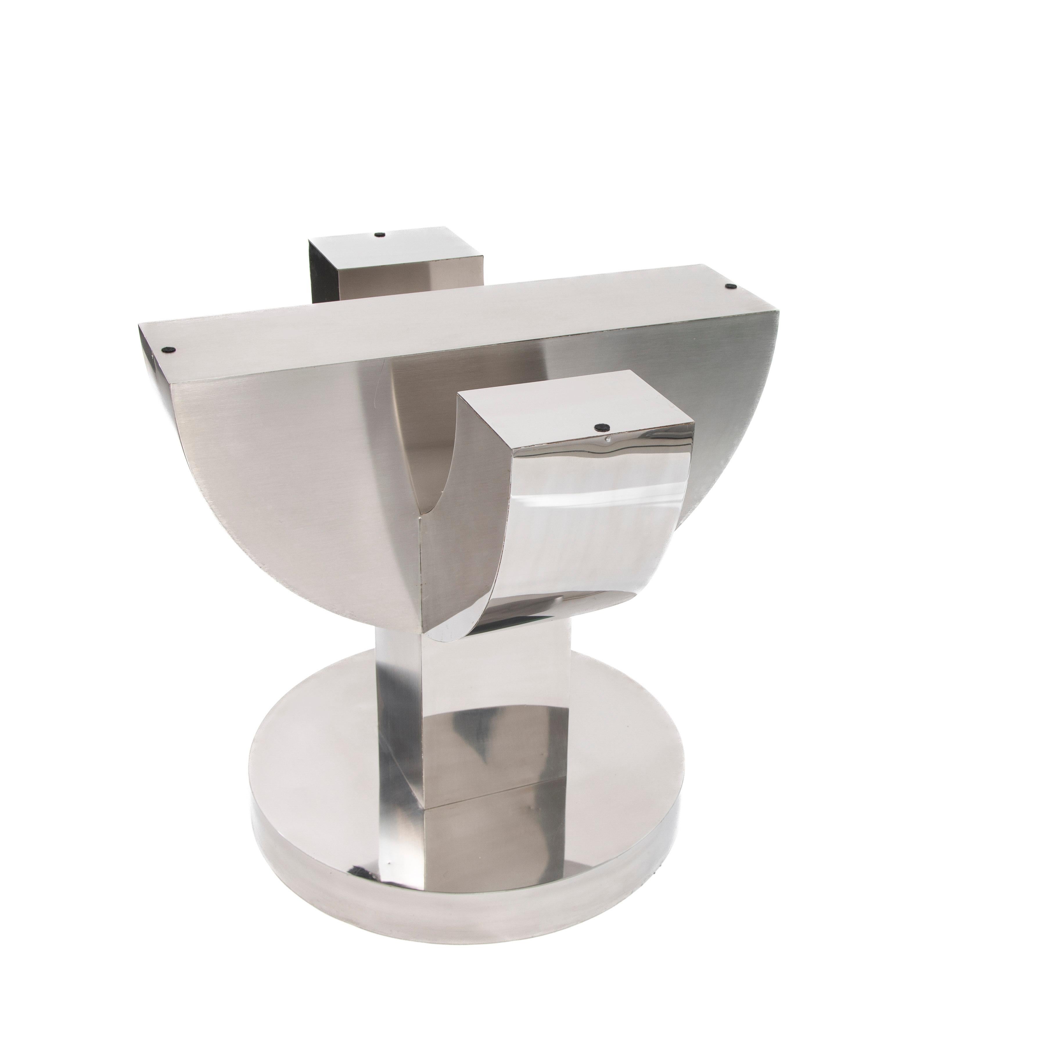 Mid-Century Italian Cactus Shaped Dining Table Stainless Steel Veneer 1970s en Bueno estado para la venta en Salzburg, AT