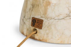 Mid-Century Italian Carrara Marble Bullet Form Table Lamp