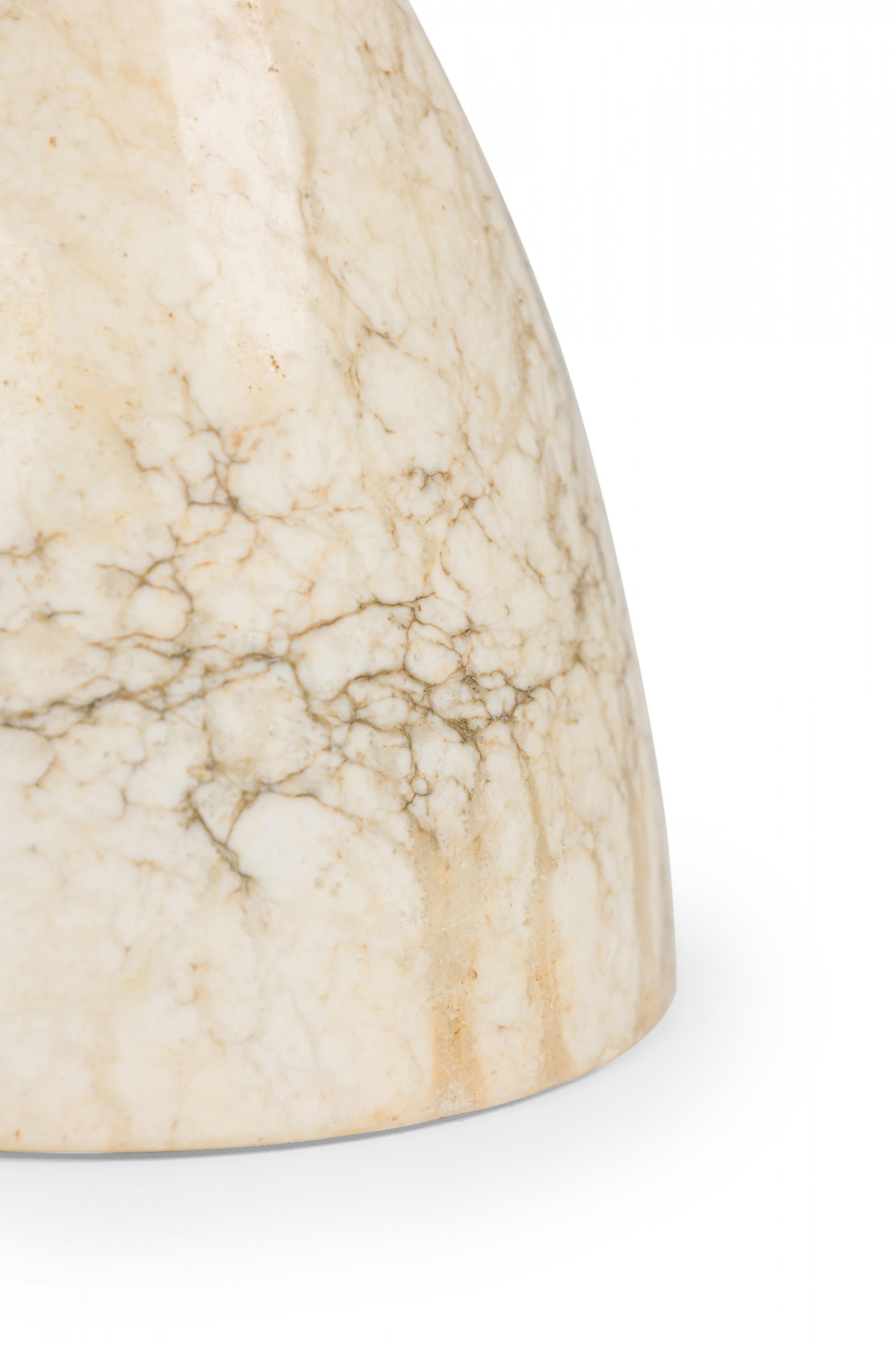 Mid-Century Modern Mid-Century Italian Carrara Marble Bullet Form Table Lamp For Sale