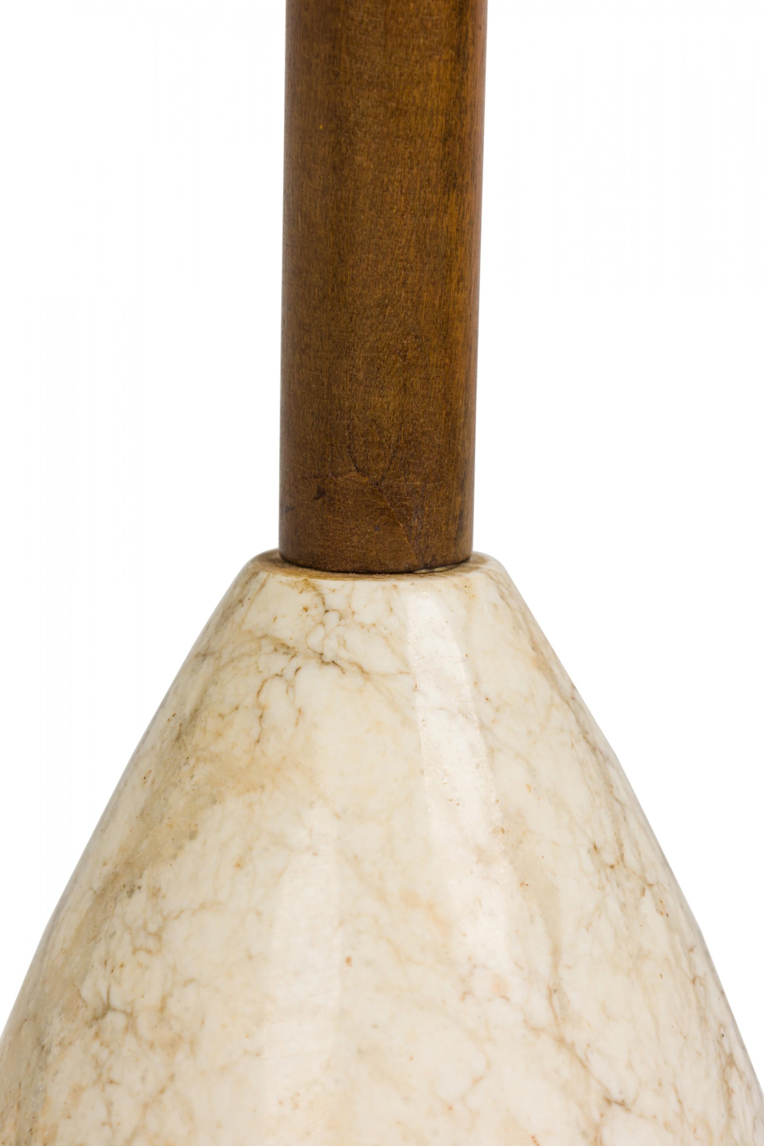 20th Century Mid-Century Italian Carrara Marble Bullet Form Table Lamp For Sale