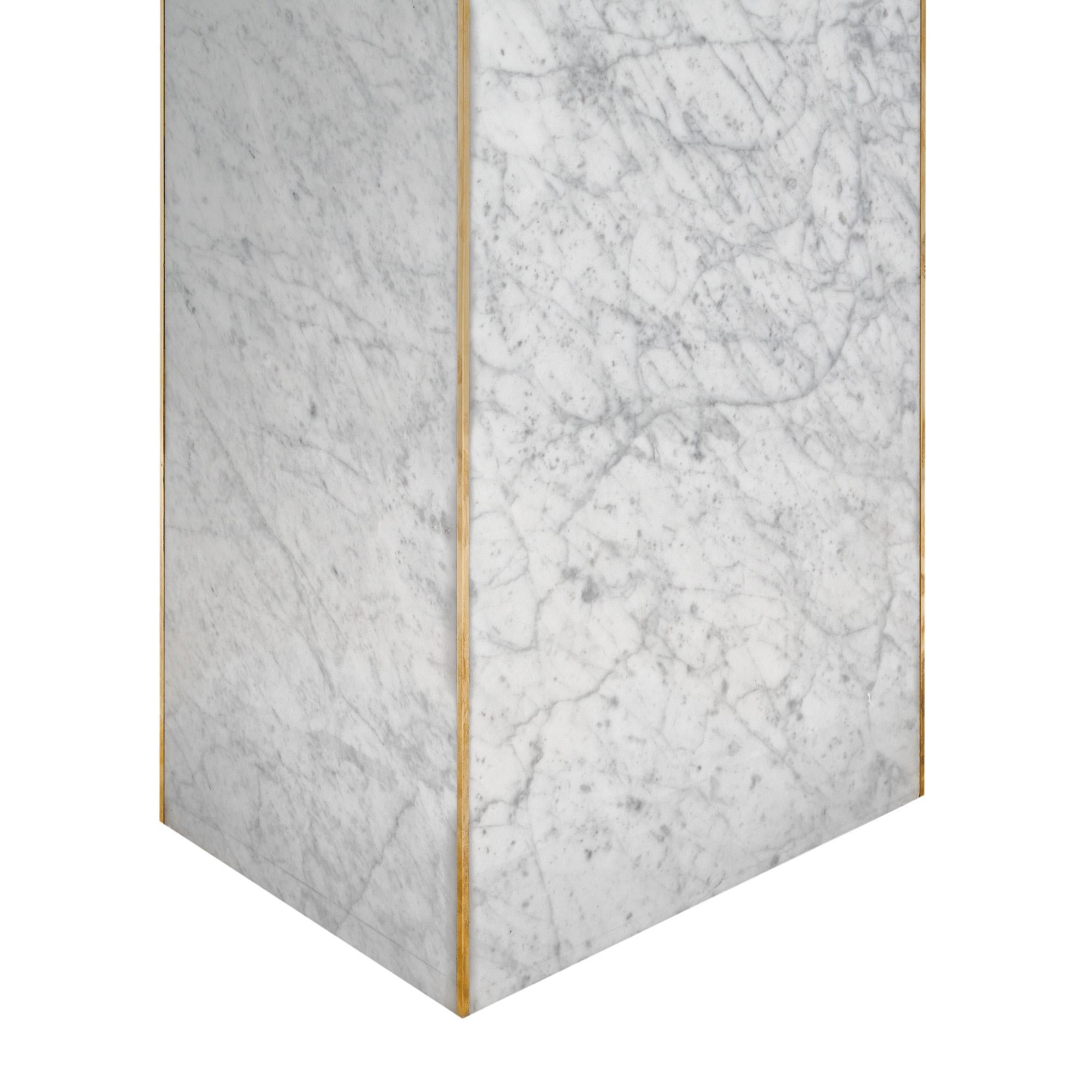 Mid-Century Italian Carrara Marble Console In Good Condition For Sale In Austin, TX