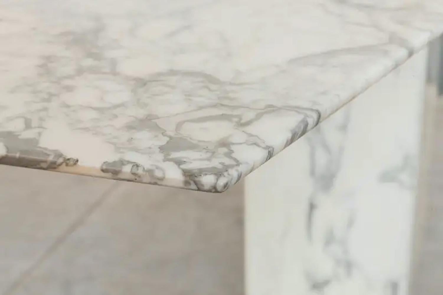 Mid Century Italian Carrara Marble Console Table, 1960s In Good Condition In New York, NY