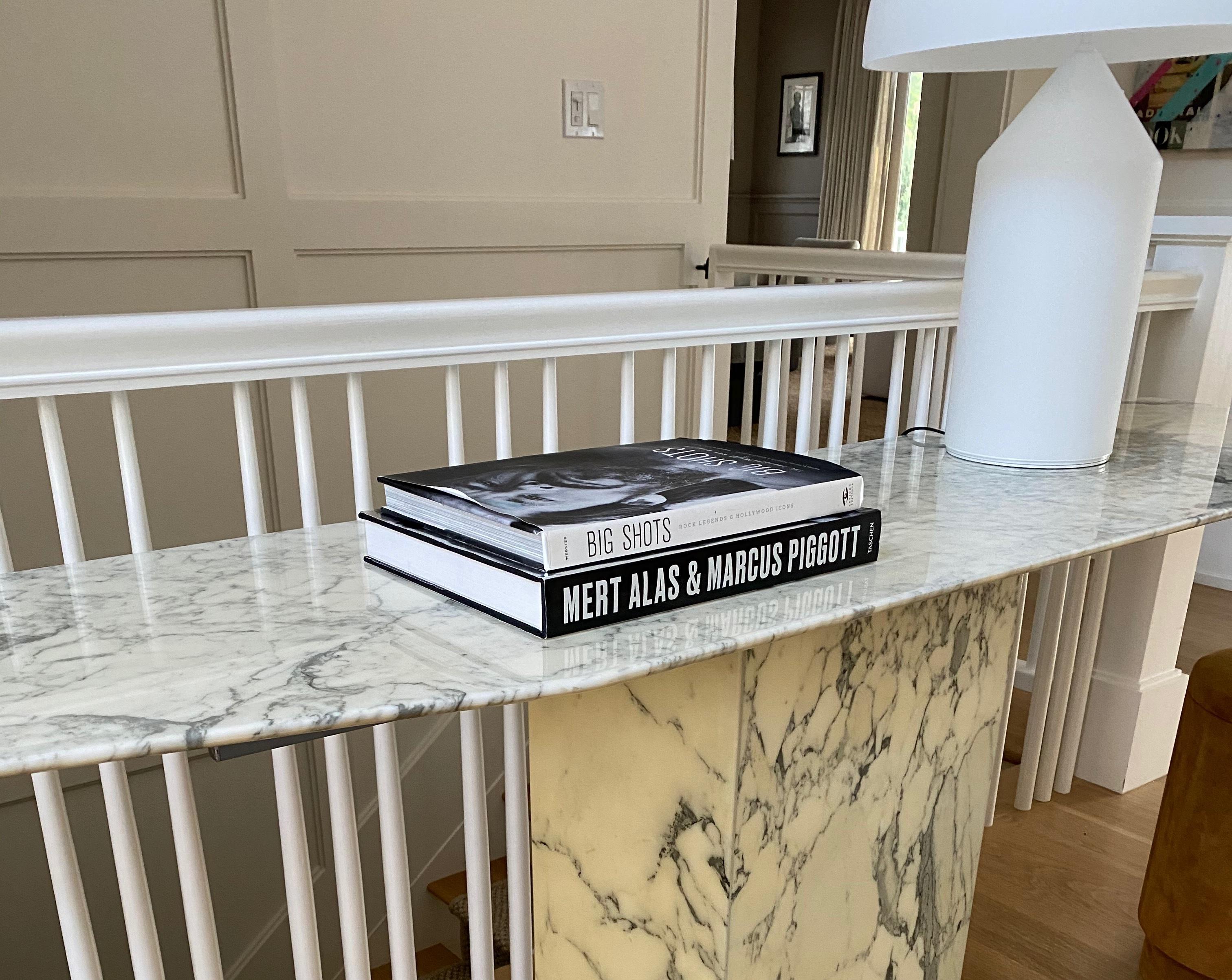 Mid Century Italian Carrara Marble Console Table, 1960s 2