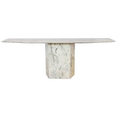 Mid Century Italian Carrara Marble Console Table, 1960s