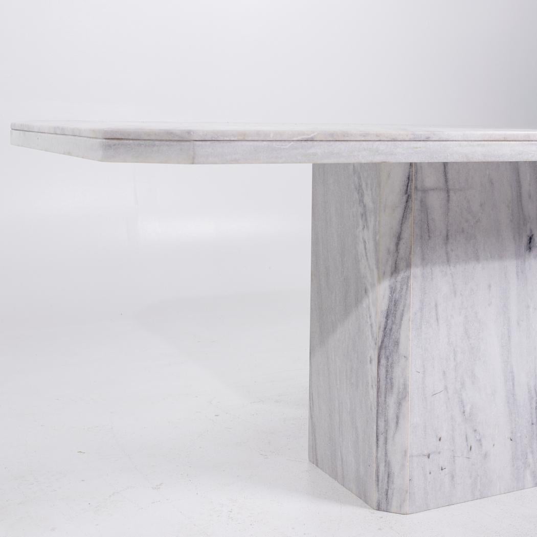 Mid Century Italian Carrara Marble Dining Table In Good Condition For Sale In Countryside, IL