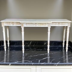 Mid-Century Italian Carved Fruitwood Console Table W/ French Louis XVI Styling