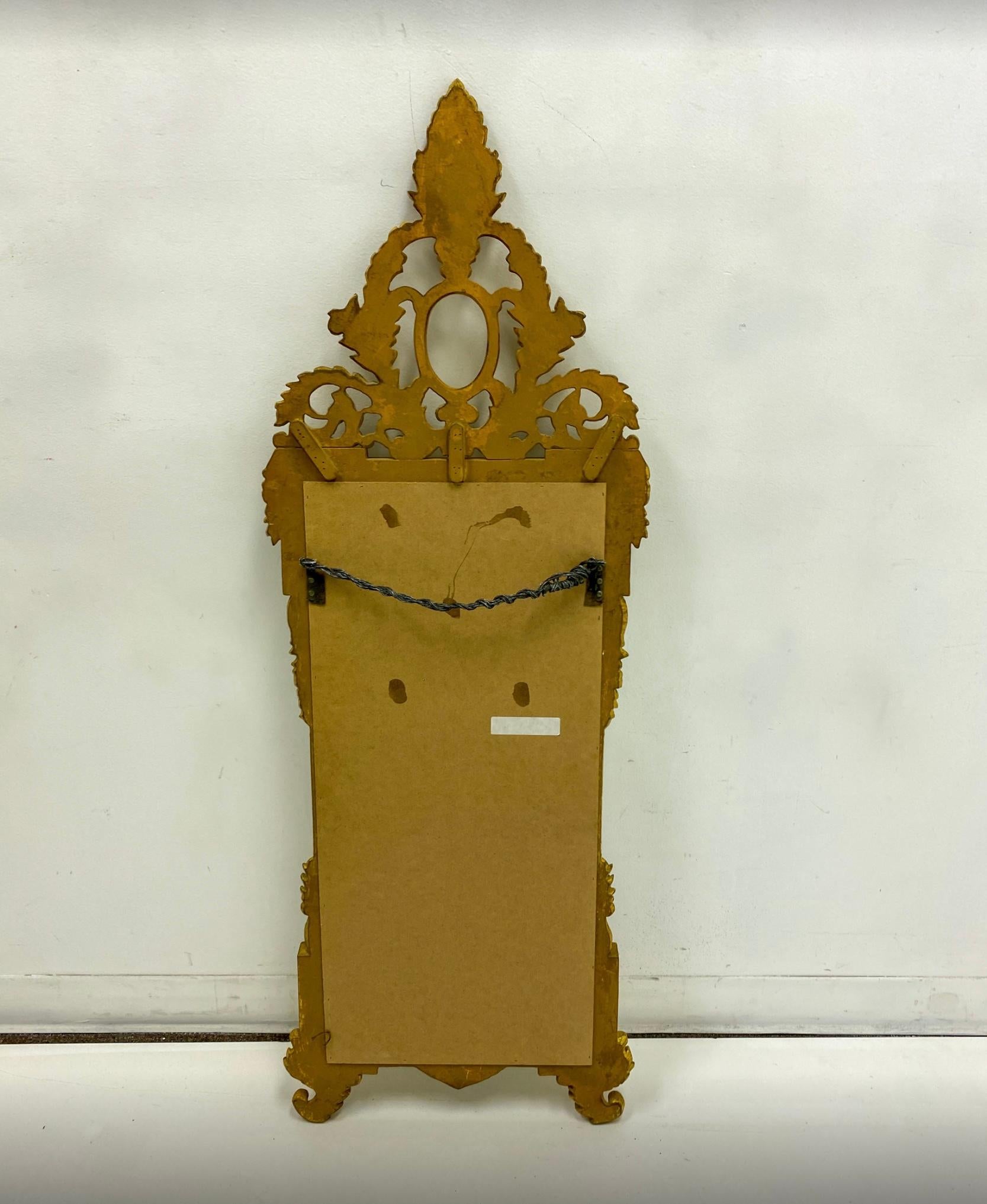 Mid-Century Italian Carved Giltwood Mirror With French Styling For Sale 1