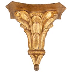Mid Century Italian Carved Giltwood Wall Bracket Shelf