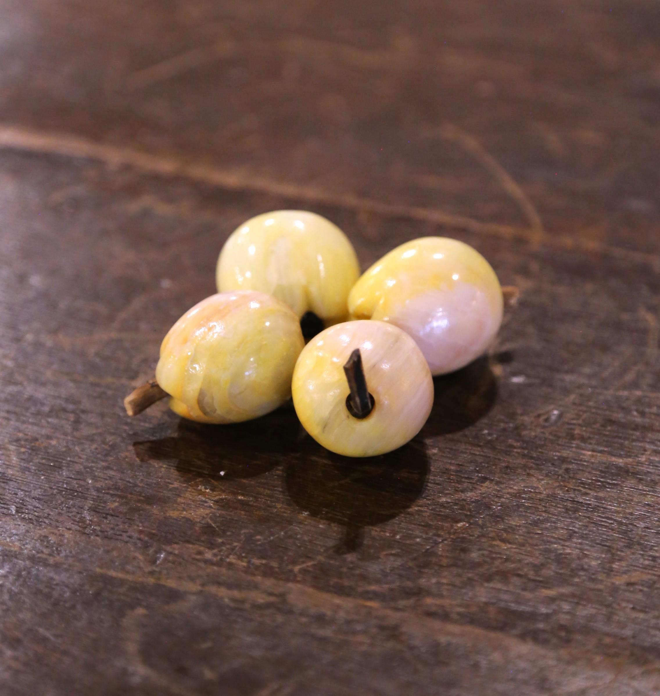 Mid-Century Italian Carved Stone Fruits, Set of Sixteen For Sale 1