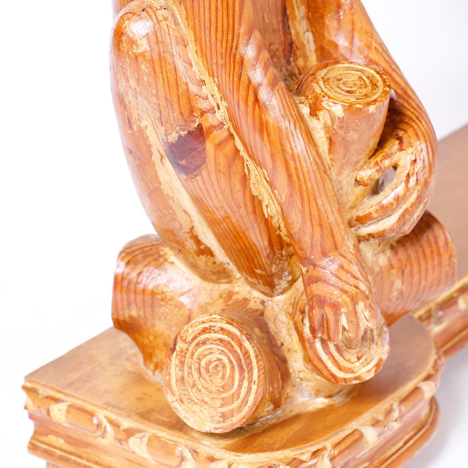 Midcentury Italian Carved Wood Monkey Console 1