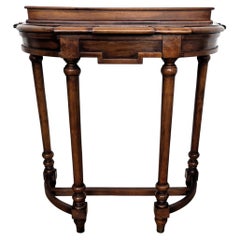 Mid-Century Italian Carved Wood Wall Console Side Table