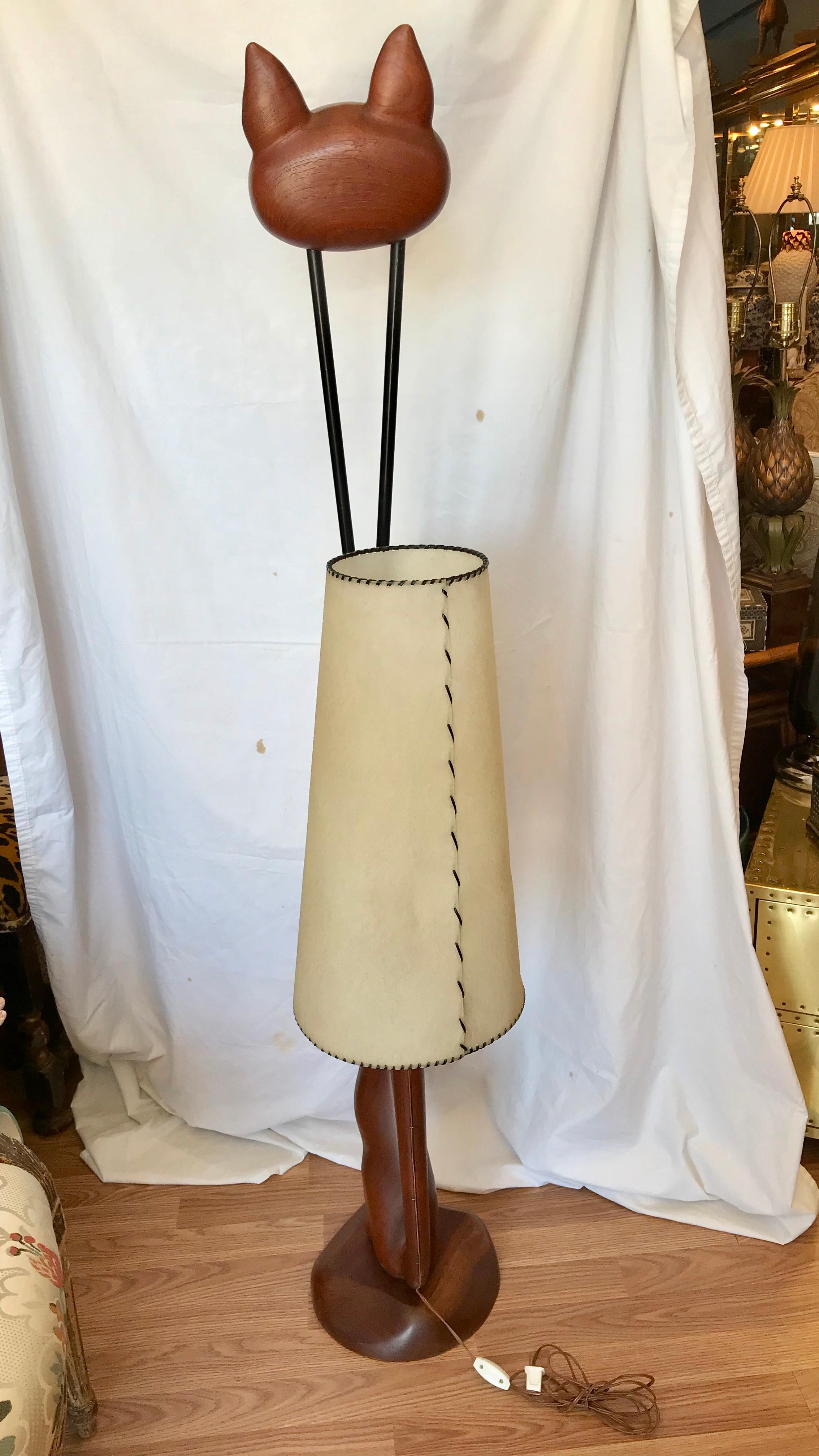 Midcentury Italian Cat Motif Floor Lamp 4