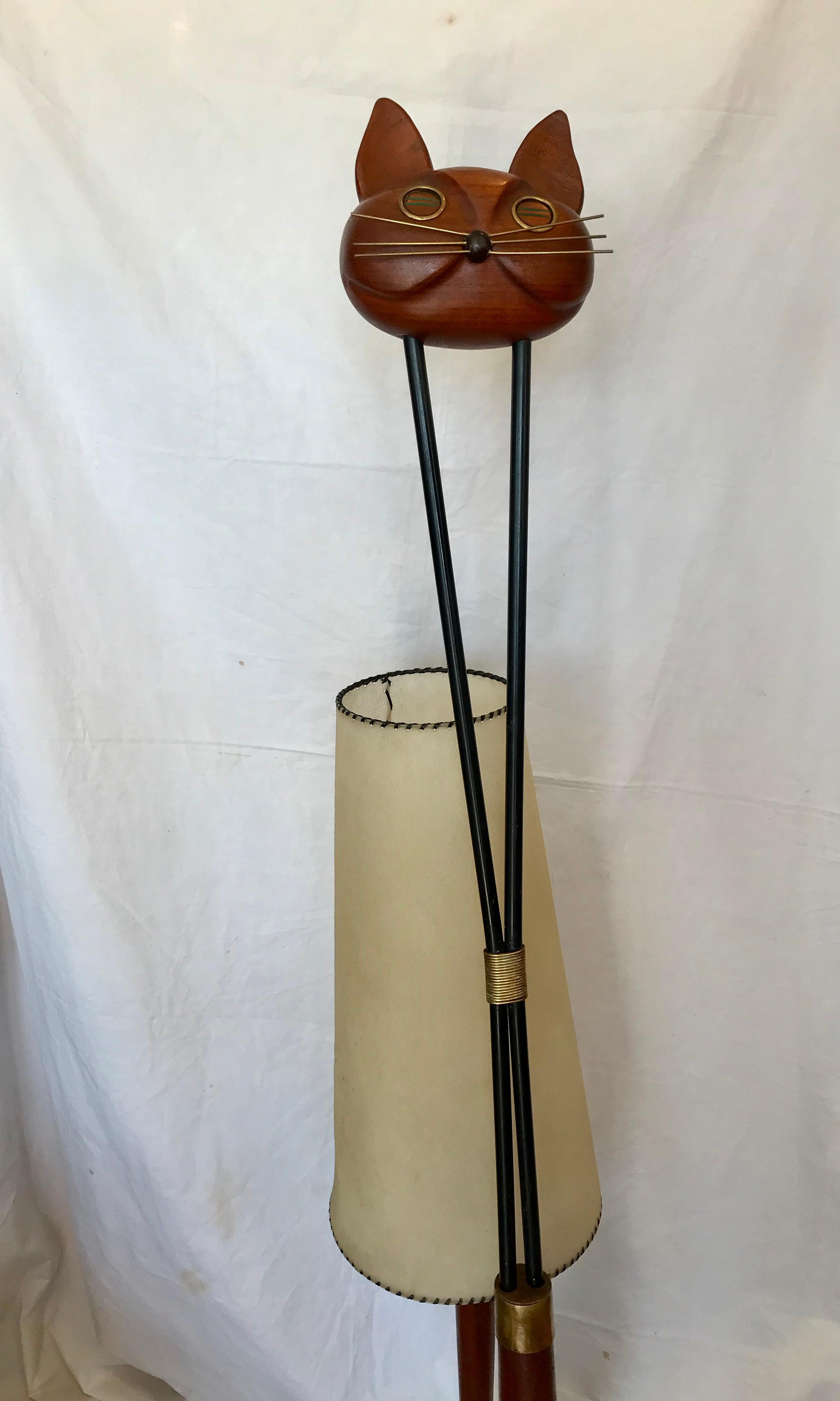 20th Century Midcentury Italian Cat Motif Floor Lamp