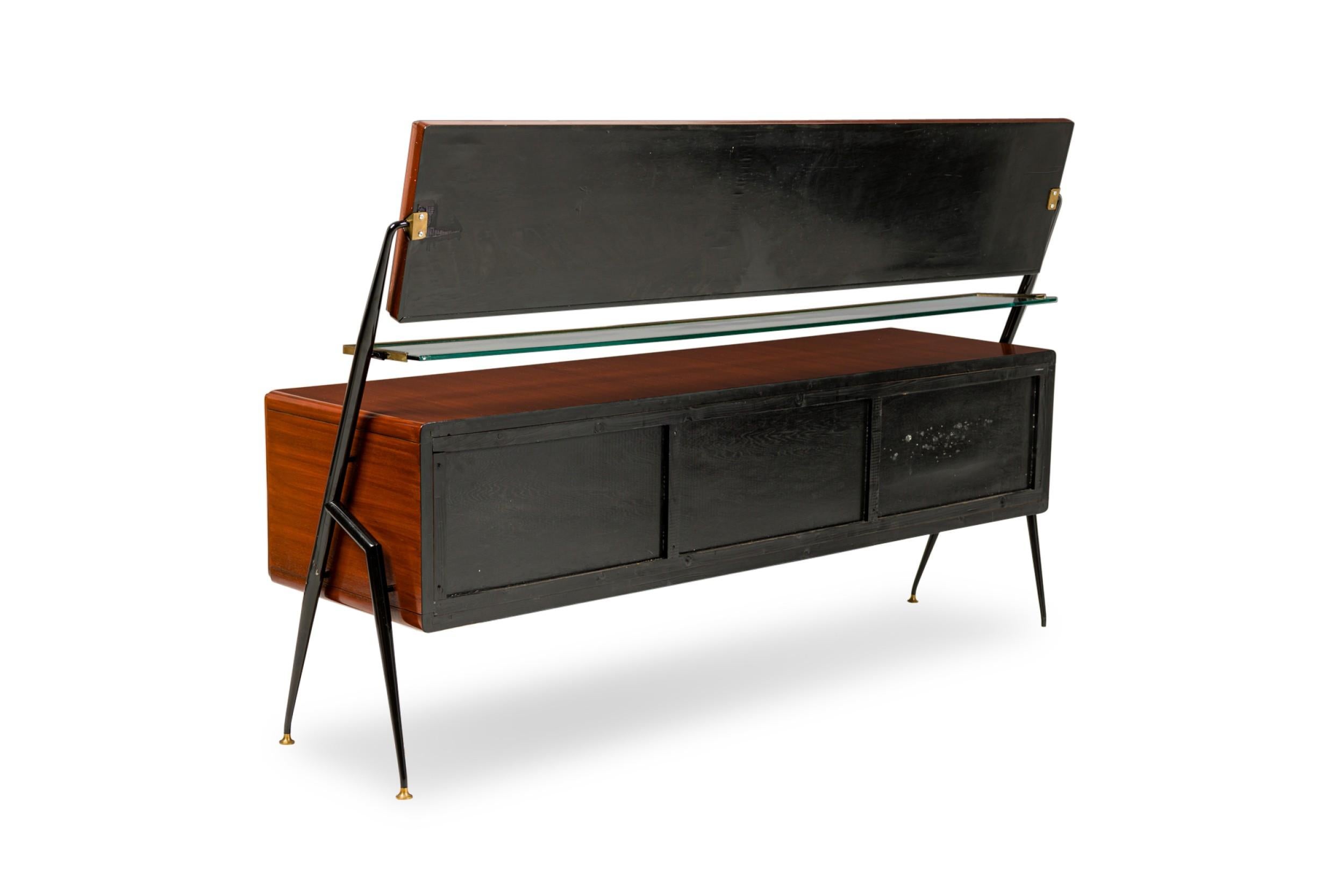 Ebonized Mid-Century Italian Cavatorta Mahogany Chest with Swivel Mirror