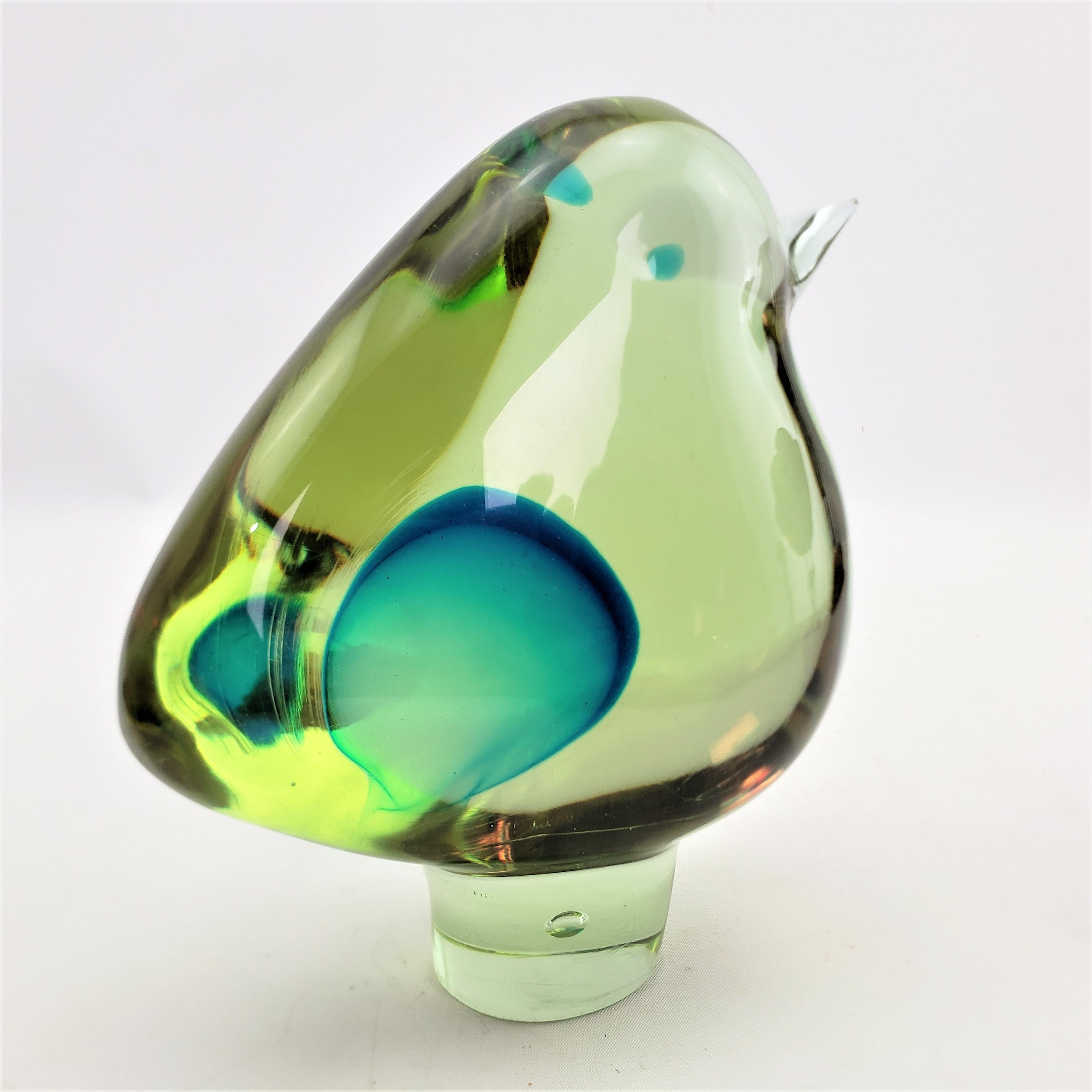 Mid-Century Italian Cenedese Murano Attributed Art Glass Stylized Bird Sculpture For Sale 4