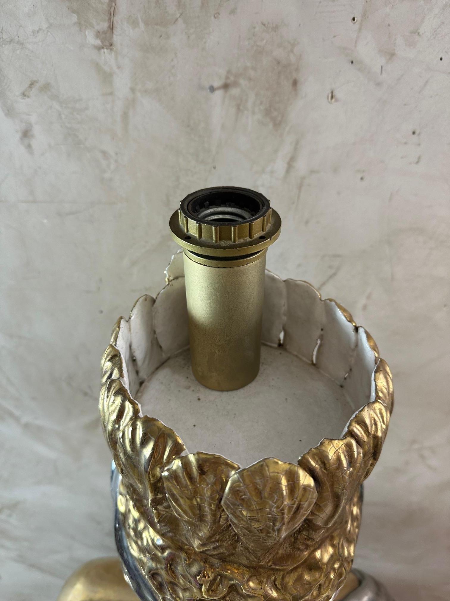 Mid-century Italian Ceramic African Women Table Lamp, 1960s For Sale 6