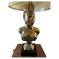 Mid-century Italian Ceramic African Women Table Lamp, 1960s