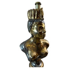 Mid-century Italian Ceramic African Women Table Lamp, 1960s