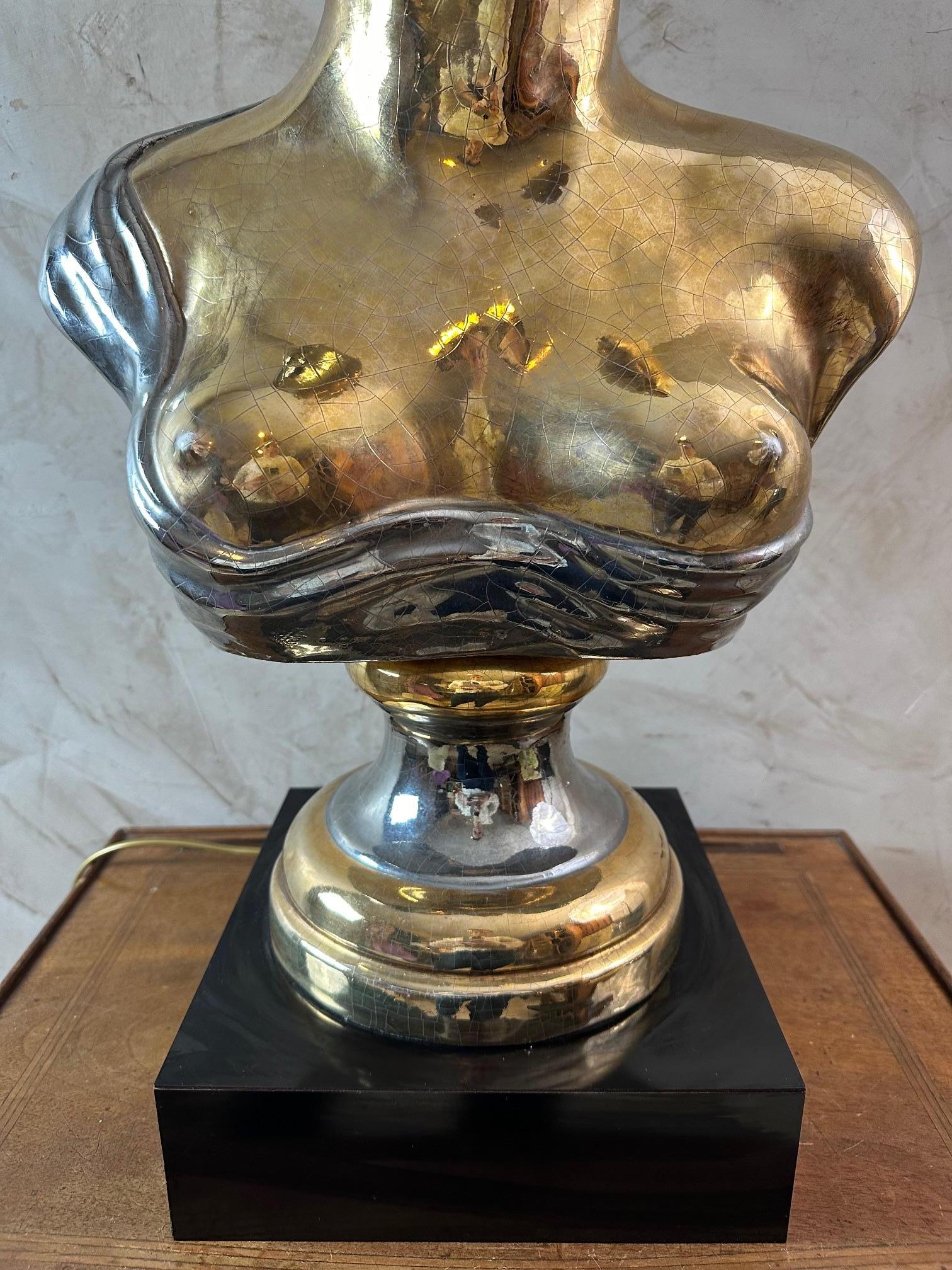 Mid-century Italian Ceramic African Women Table Lamp, 1960s For Sale 3