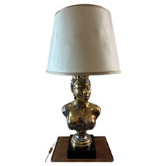 Mid-century Italian Ceramic African Women Table Lamp, 1960s