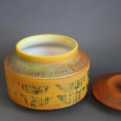 Mid-Century Italian Ceramic Bowl with Lid by Alessio Tasca