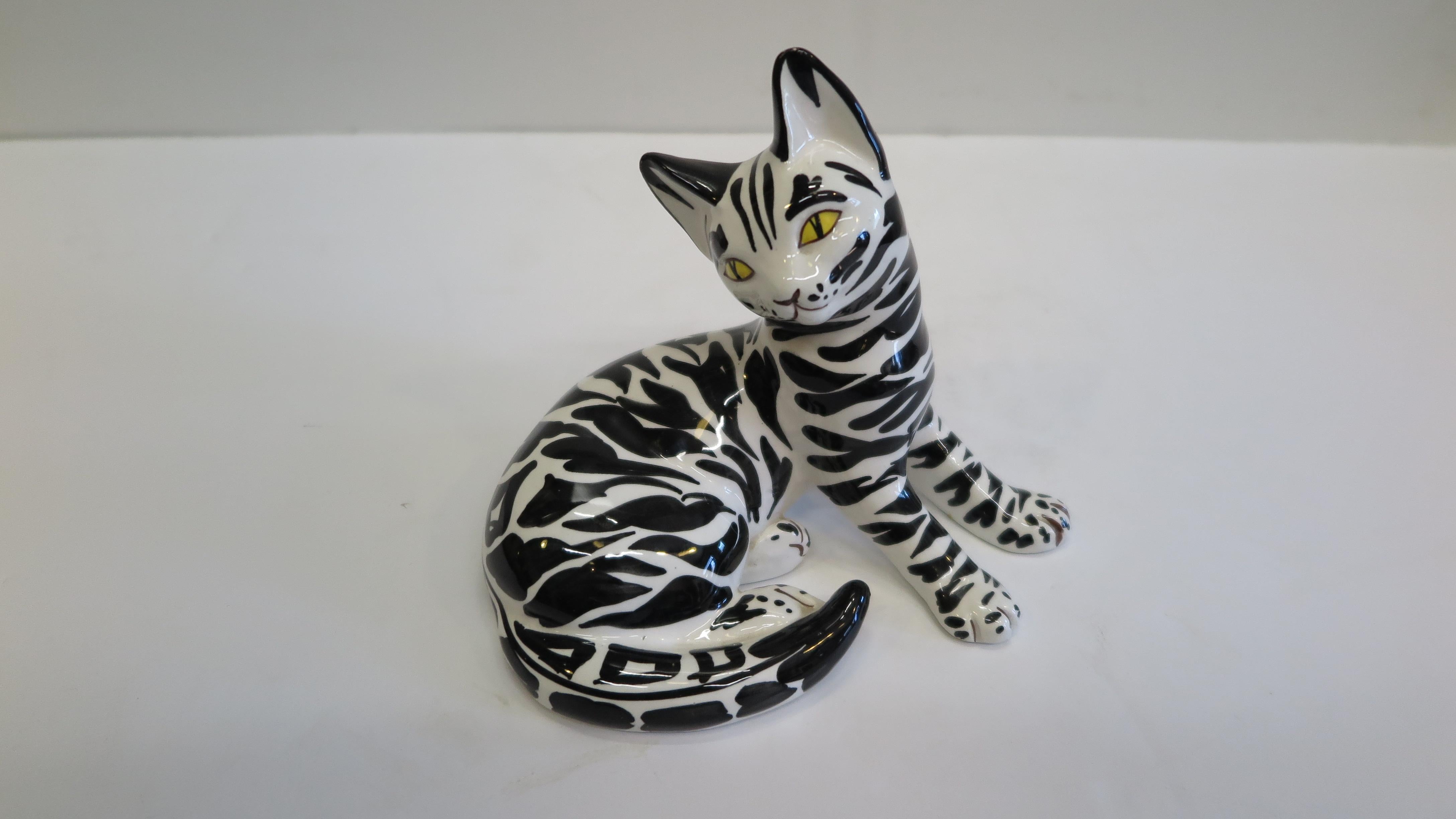 Mid Century Italian Ceramic Cat For Sale 2